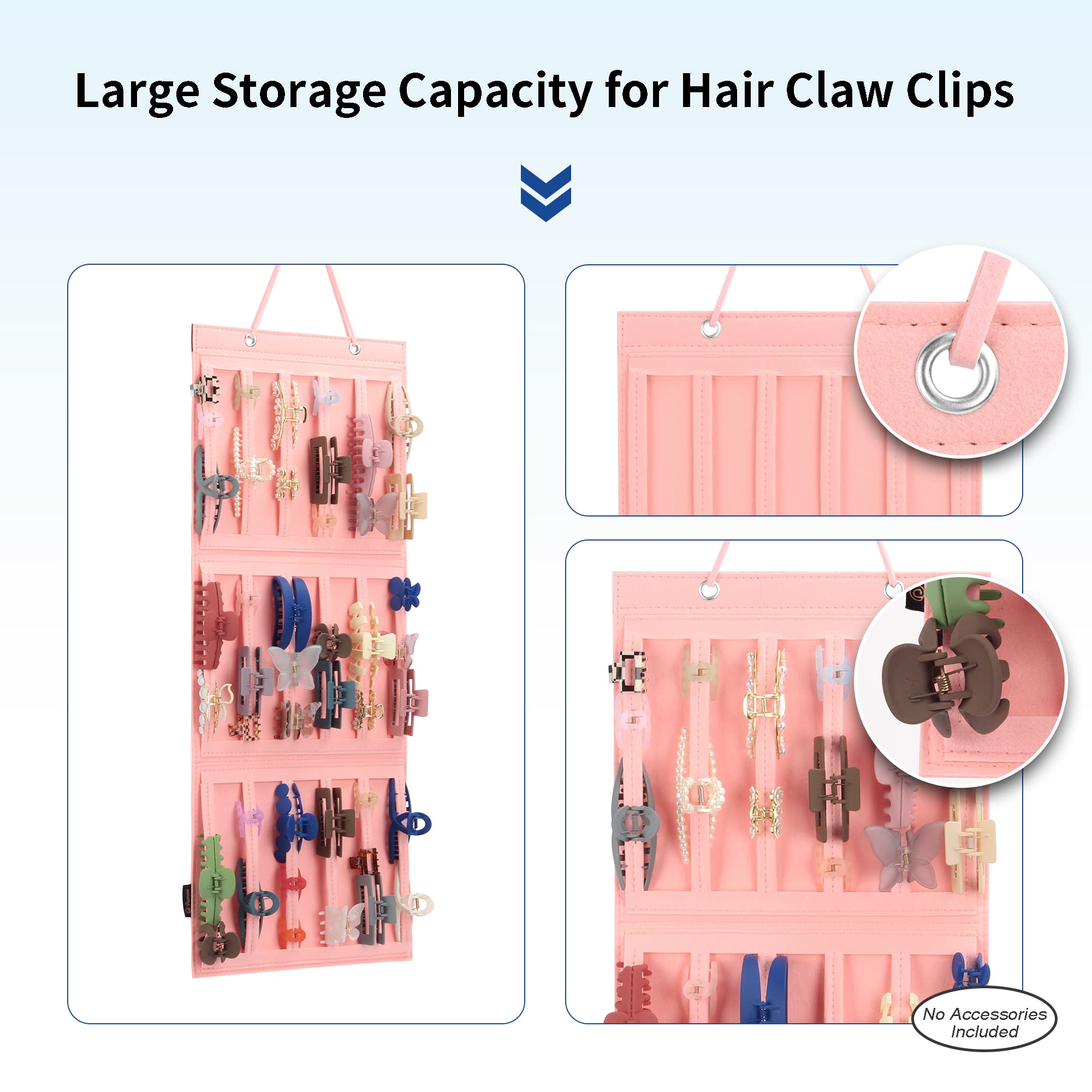 Hanging Hair Claw Clips Holder For Women, Claw Hair Clips Storage Organizer For Lady, Hair Banana Barrettes And Butterfly Jaw Cl