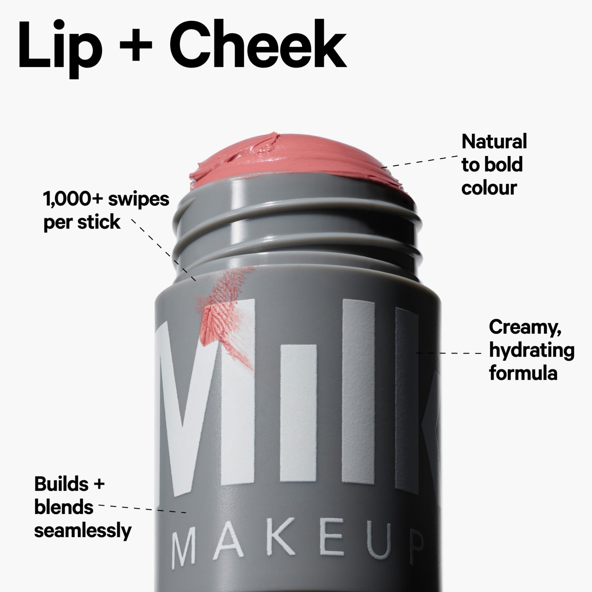Milk Makeup Lip + Cheek, Rally (Mauve Pink Shimmer) - 0.21 fl oz - Cream Blush & Lip Color - Buildable & Blendable - 1,000+ Swip