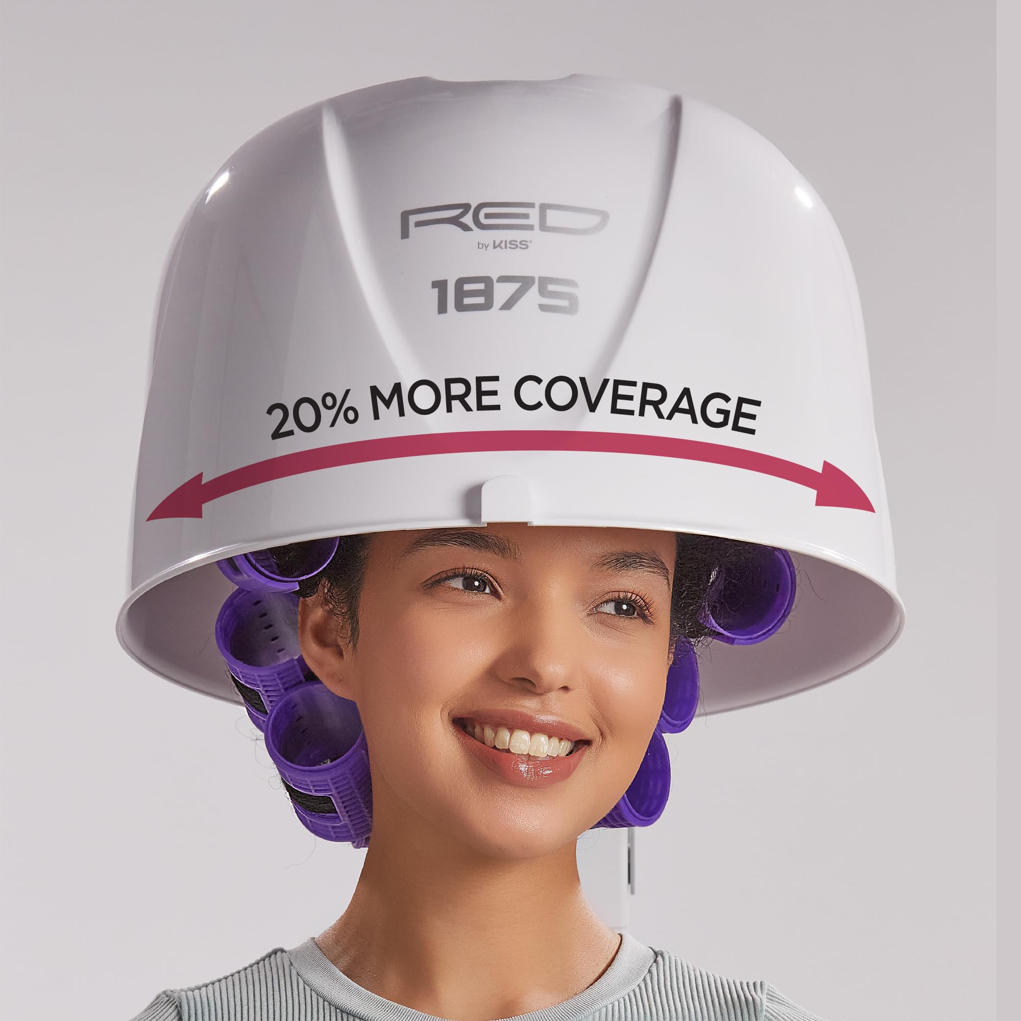 RED by KISS 1875 Watt Ceramic Tourmaline Hood Dryer, 4 Heat Settings Blow Dryer for Home & Salon, Height Adjustable Convenient H
