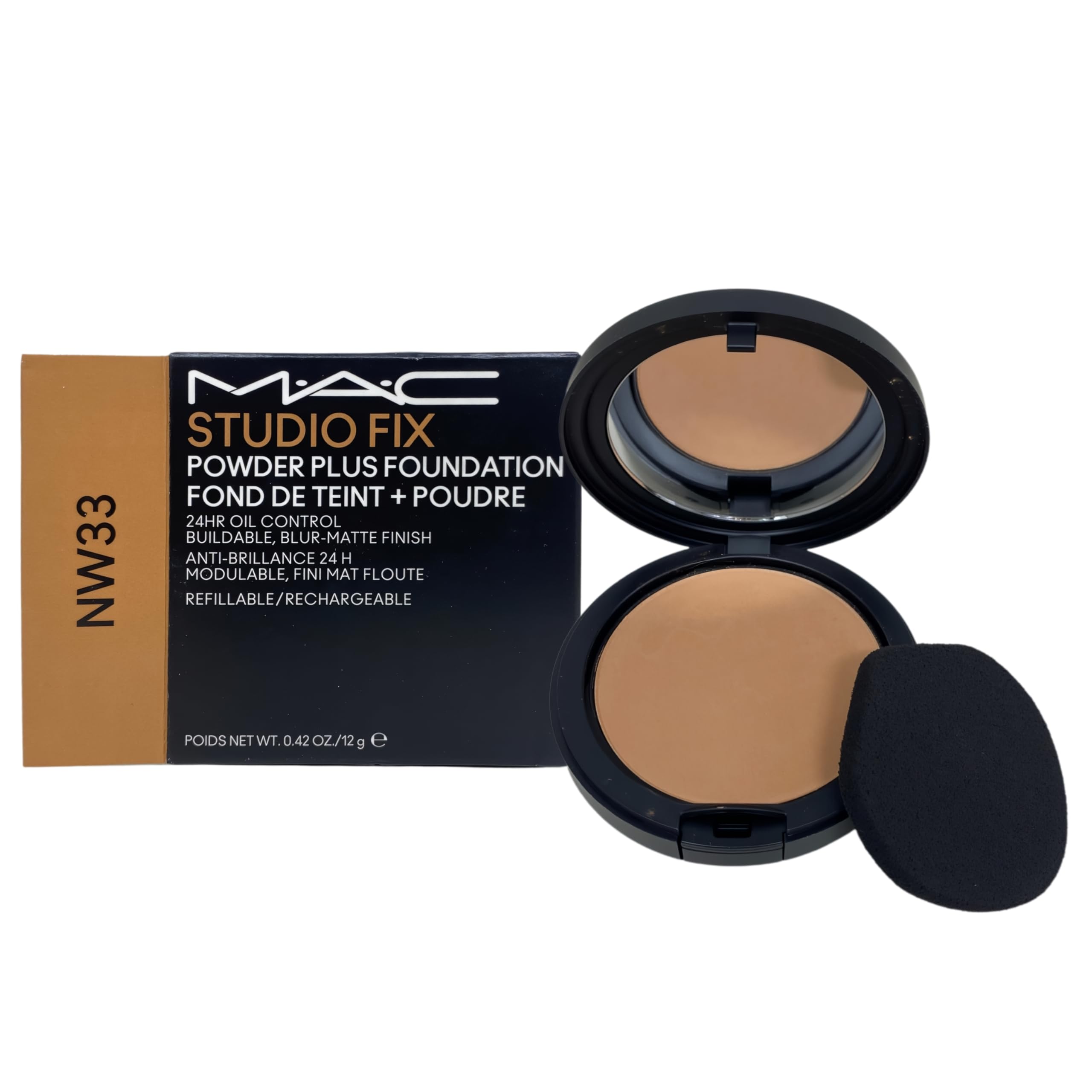 MAC Cosmetics Studio Fix Powder Plus Foundation 24HR Oil Control Refillable  NW33 (0.42 oz / 12 g)