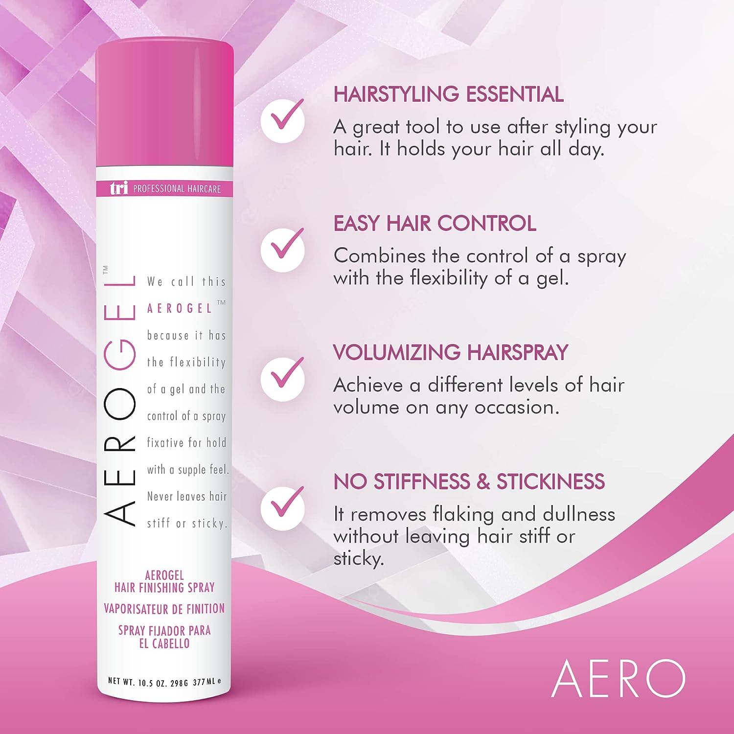 Tri Design Aerogel Finishing Spray - Flexible & Controllable Hairspray For Women And Men, For Hair Styling With A Firm And Extra