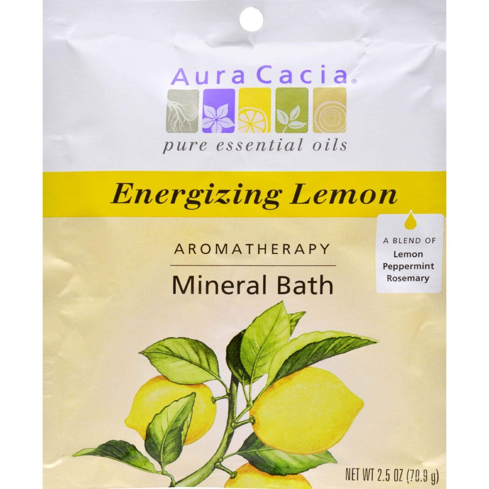 Aura Cacia Energize Aromatherapy Mineral Bath Salt, 2.5 Ounce - 6 Per Case.6