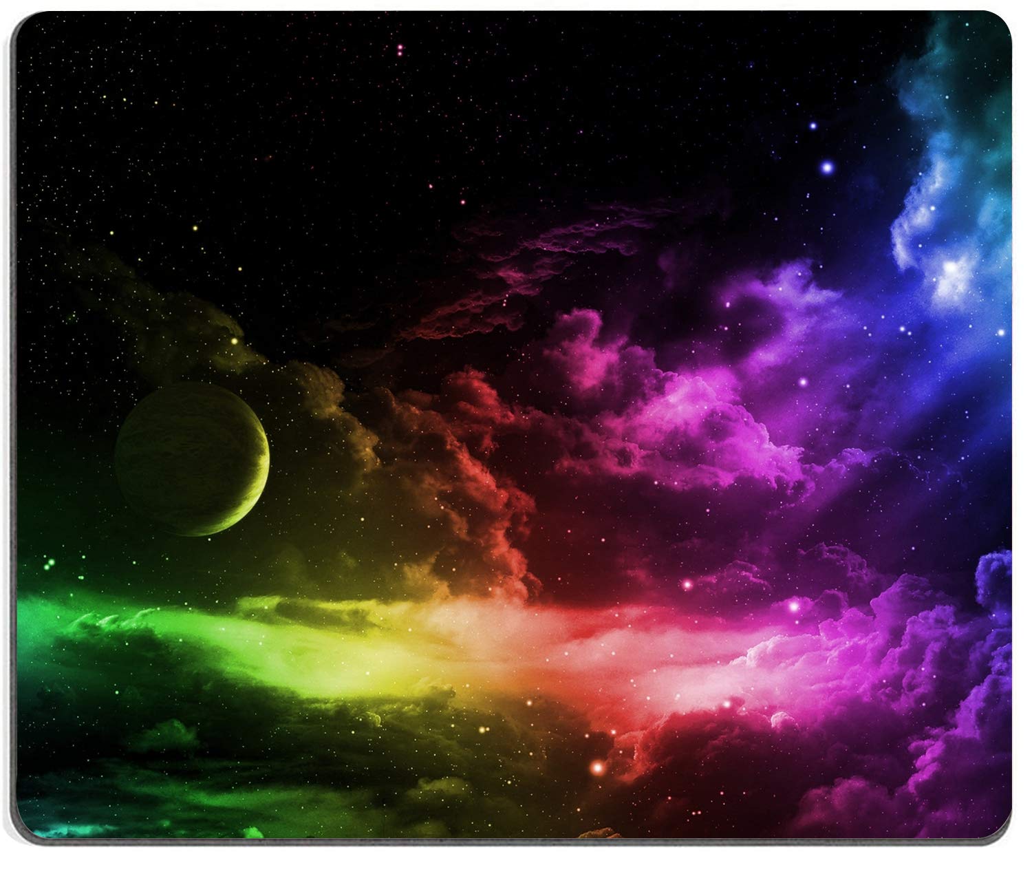 Mouse Pad, Gaming Mouse Pad, Galaxy Mouseapad, Aurora Light Pattern Green And Purple Design Mouse Pads, Square Waterproof Mousea