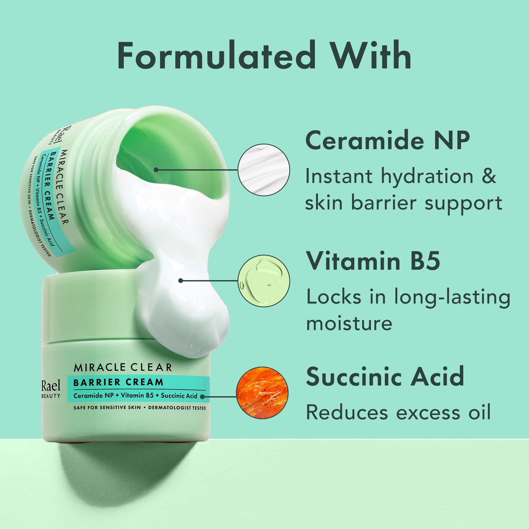 Rael Face Moisturizer, Miracle Clear Barrier Cream - Moisturizer Face Cream For Oily & Acne Prone Skin, Korean Skincare, Lightwe