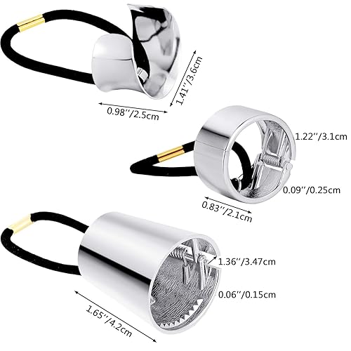 3 Pieces Metal Circle Hair Cuff Elastic Hair Band Hair Ties Ponytail Holder Hair Rope Accessory For Women Girls, 3 Styles (Silve