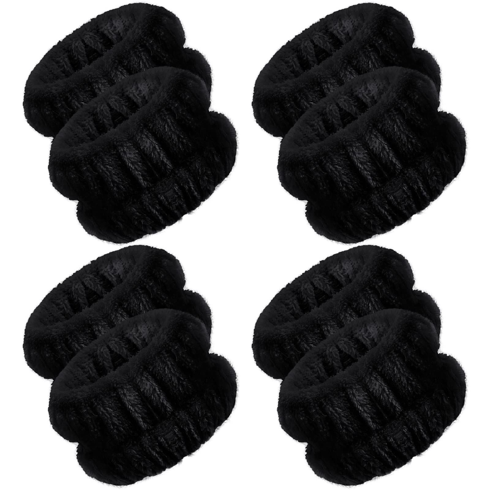 Chuangdi 4 Pairs Wrist Bands for Washing Face Wrist Spa Microfiber Wrist Wash Towel Band Scrunchies Absorbent Wrist Sweatband fo