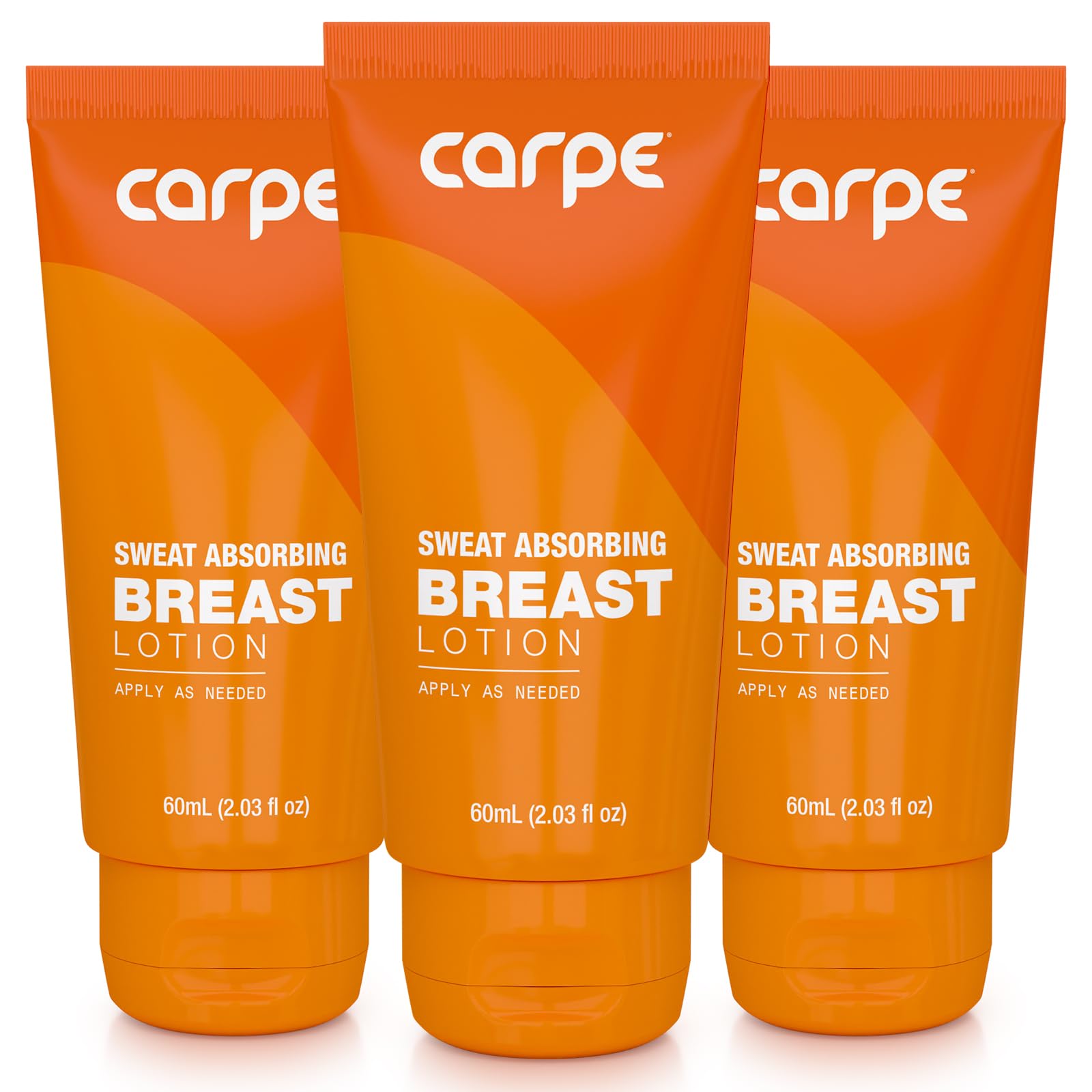 Carpe No-Sweat Breast (Pack of 3) - Helps Keep Your Breasts and Skin Folds Dry - Sweat Absorbing Lotion - Helps Control Under Br