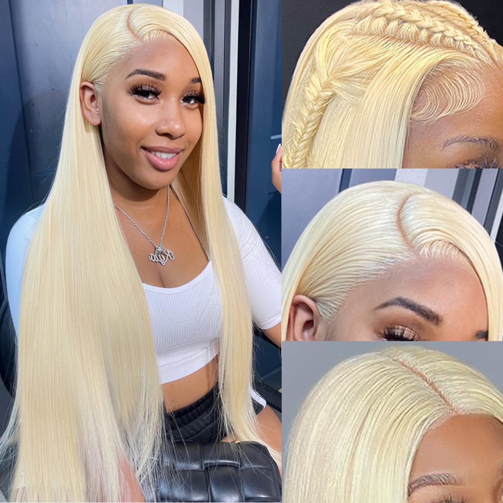 MYDIVA 613 13x6 Lace Front Wig Human Hair Straight 32 inch Blonde Wig Human Hair 180% Density 613 HD Lace Frontal Wig Blonde Lac