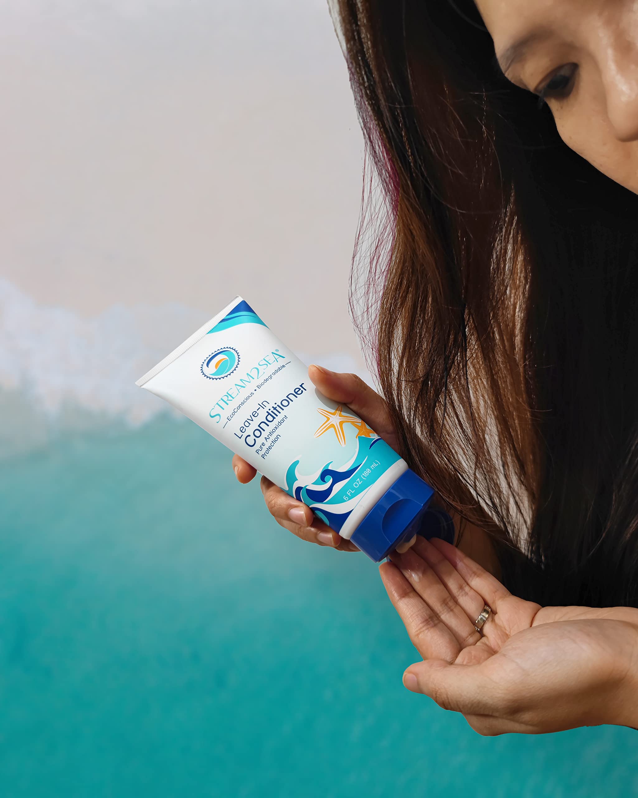 Stream 2 Sea Leave In Conditioner Reef Safe Hair Conditioner Formula For Dry And Damaged Hair, 1 Oz Pack Of 3 Travel Size, Parab