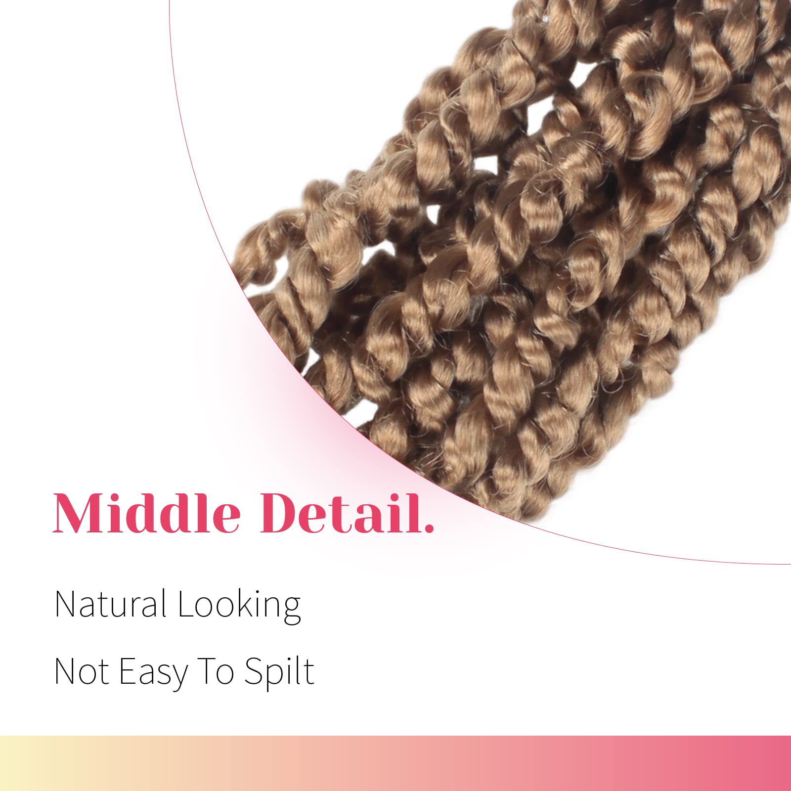 The BOHOBABE Pre-twisted Passion Twist Crochet Hair 6 Inch Short Pre-looped Crochet Passion Twist Braiding Hair 8 Packs (27#)