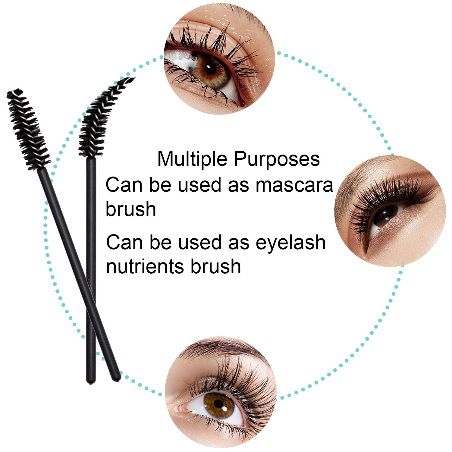 300 Pcs Disposable Mascara Wand Eyelash Brush for EyeLash Extension Supplies