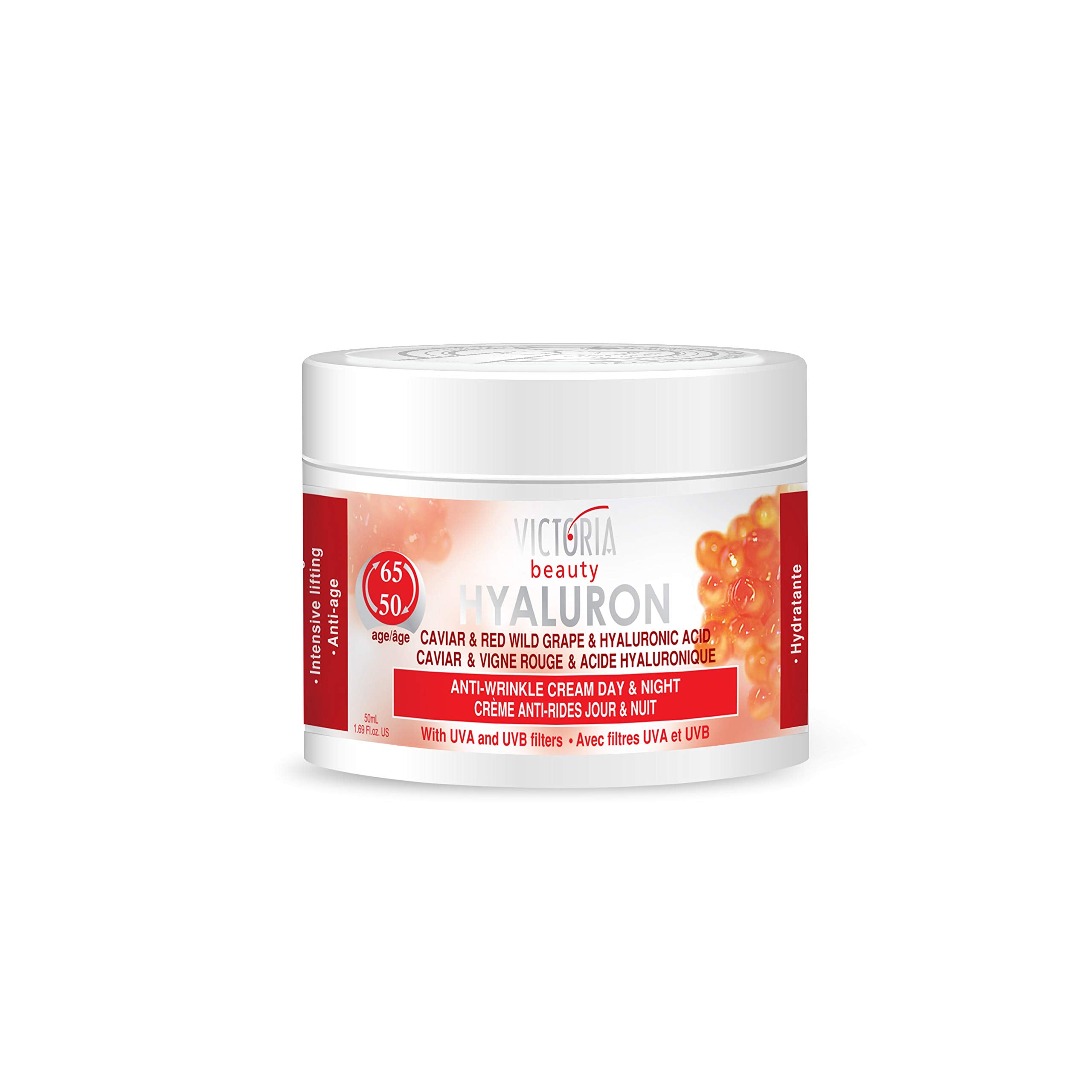 Victoria Beauty Hyaluron, Retinol, Caviar and Red-Grape Anti-Wrinkle Lifting Day and Night Cream - Anti-Aging Face Moisturizer w