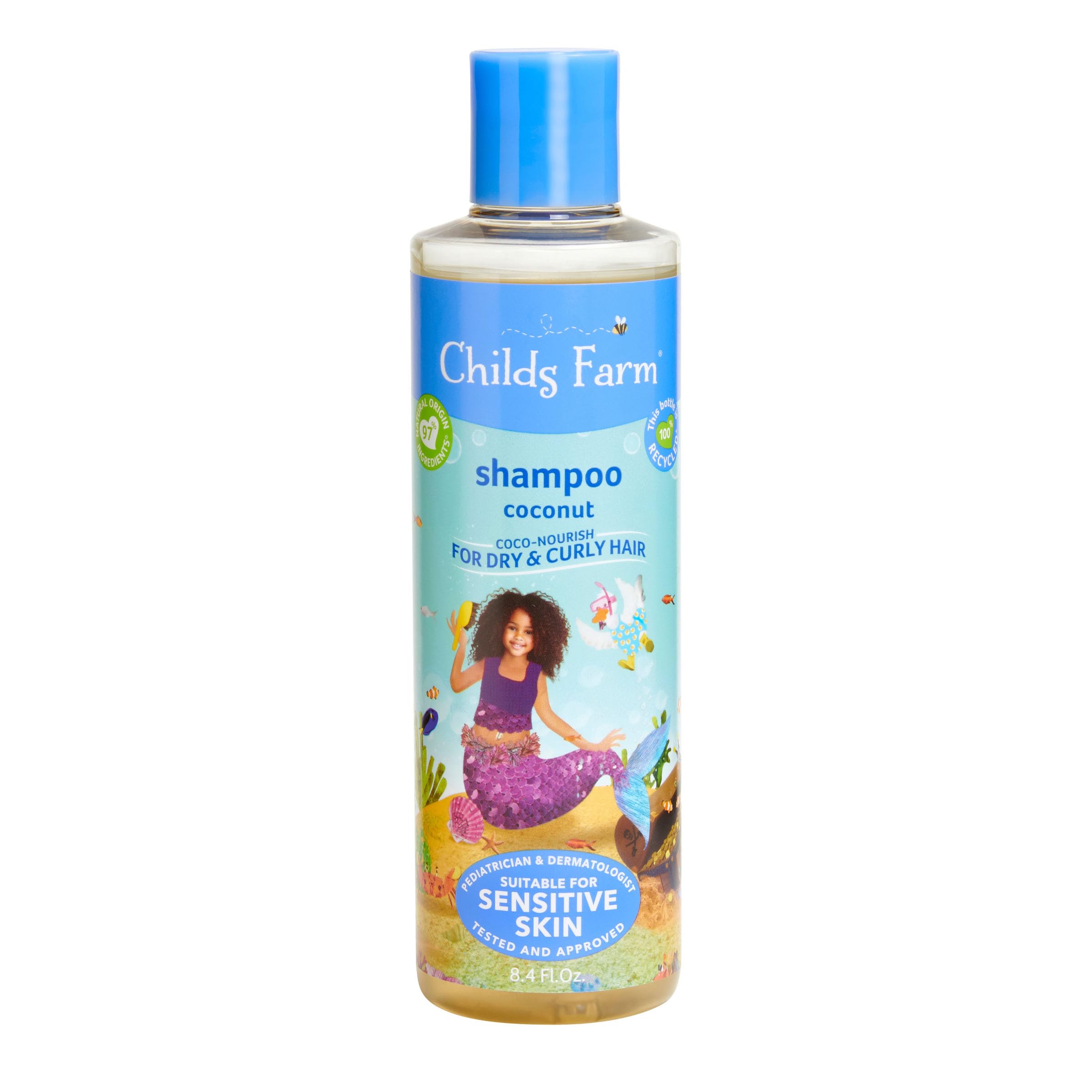 Childs Farm, Coco-Nourish Shampoo contains natural corn and coconut cleansers to gently clean and nourish hair leaving curls def