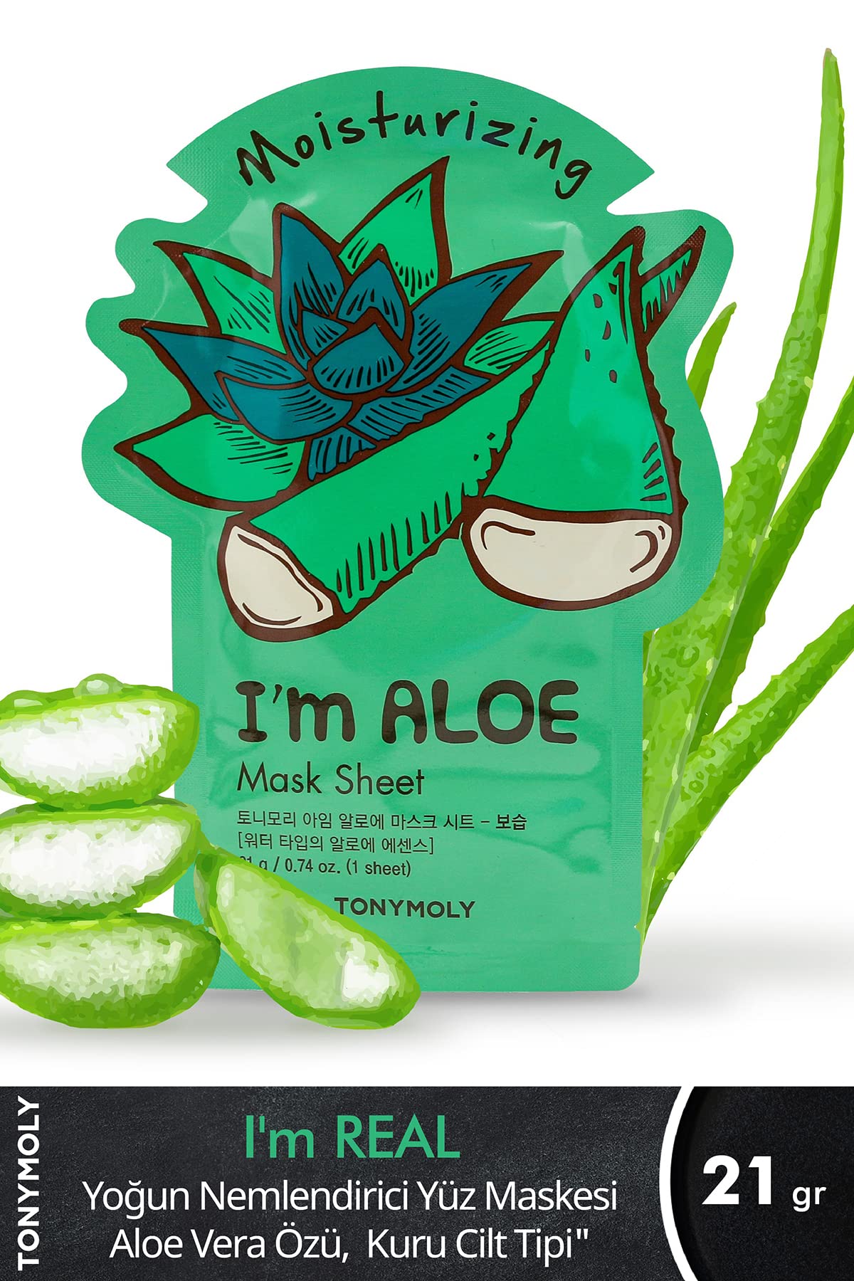 Tonymoly I'M Real Moisturizing Aloe Mask Sheet, Pack Of 1