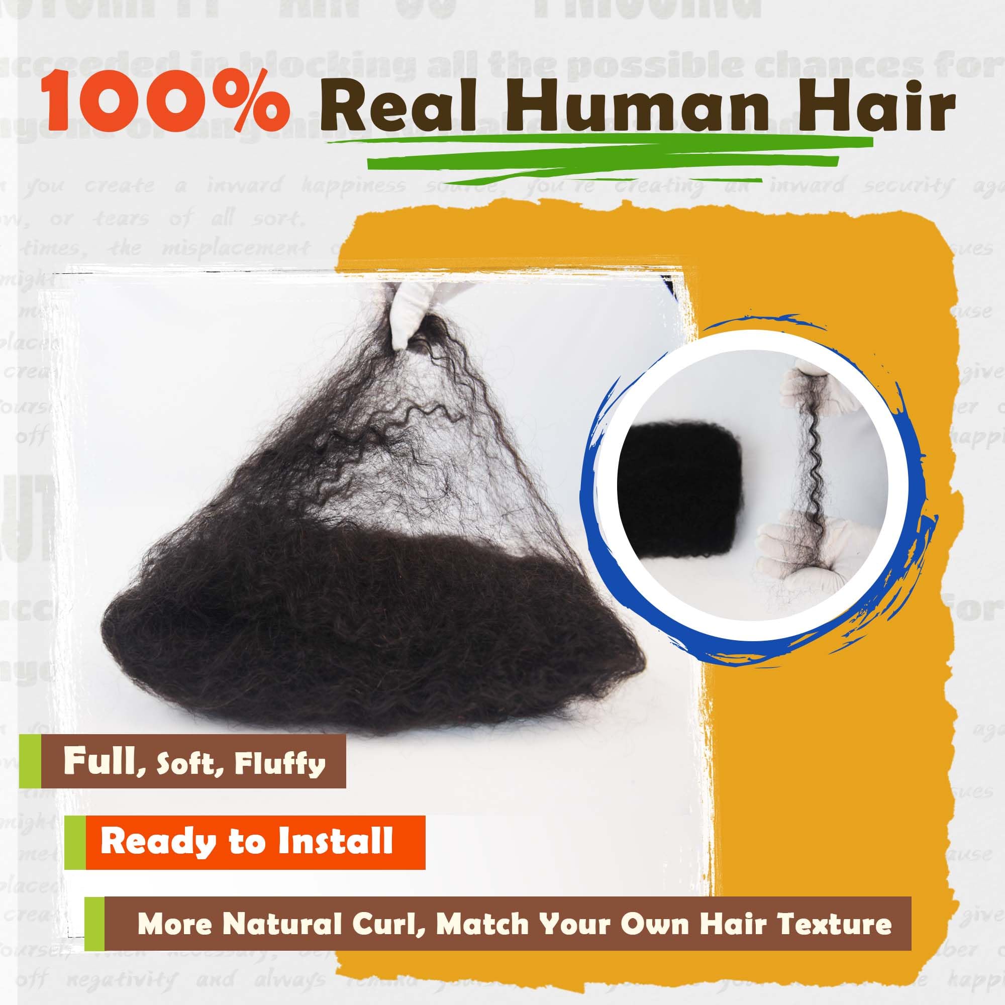 12 Inch MAYTSING Afro Kinkys Bulk Human Hair for Dreadlock Extensions, Micro Locs, Micro Twist, Repair Locs or Braiding 1oz/ 30