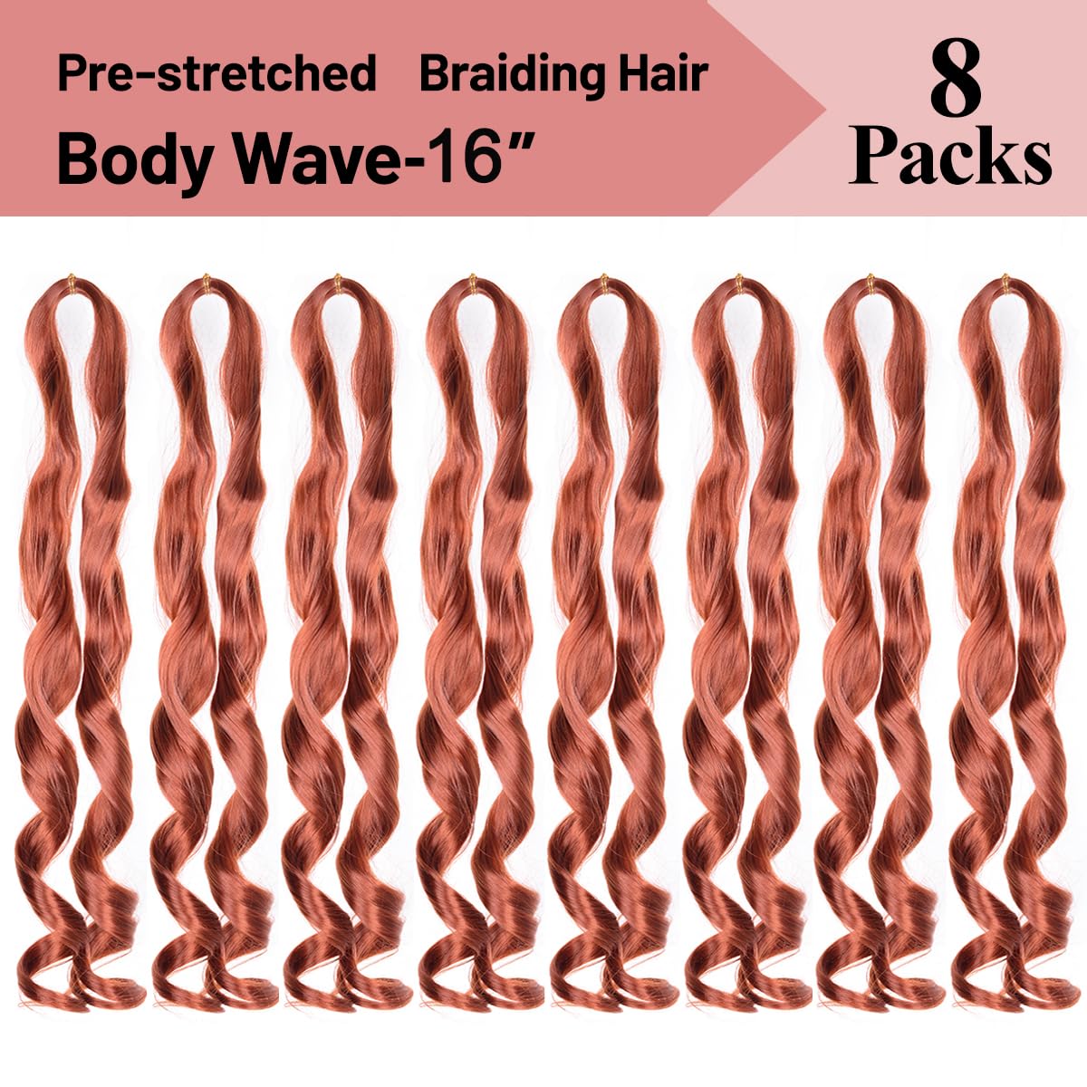 French Curl Braiding Hair,8Pack Loose Wavy Pre Stretched Synthetic 350# Spiral Curly Crochet Braiding Hair 16Inch 75G/Pack Frenc
