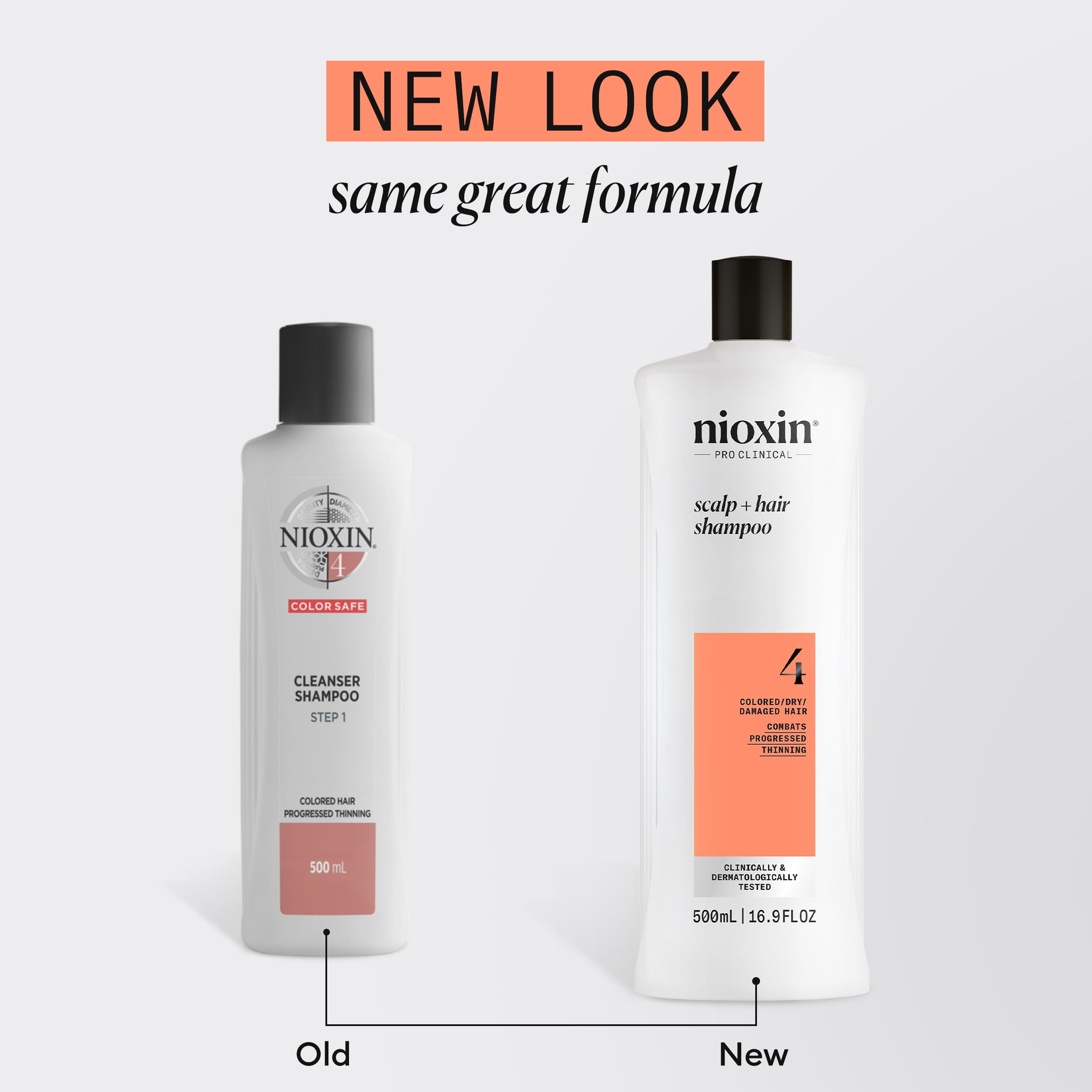 Nioxin System 4 Scalp + Hair Shampoo | For Colored or Damaged Hair with Progressed Thinning | With Niacinamide and Biotin | 16.9
