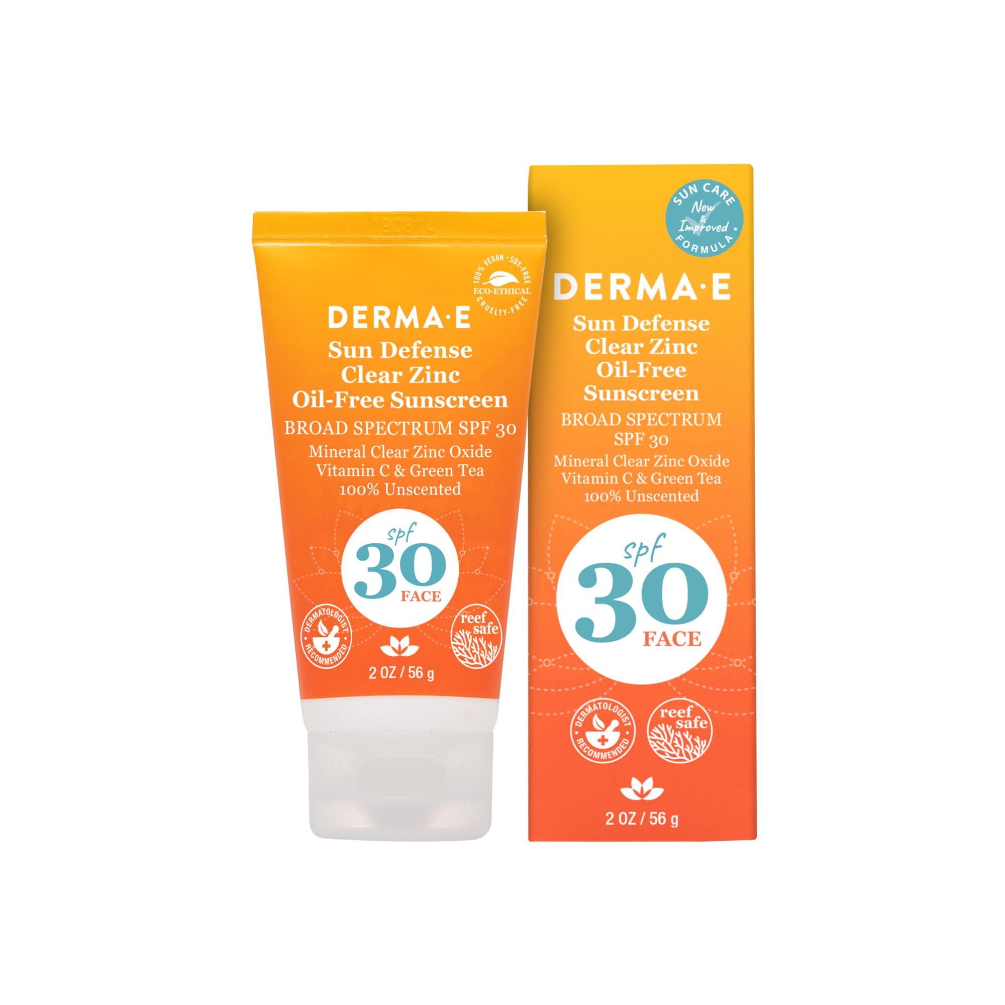 Derma E Sun Defense Mineral Oil-Free Sunscreen Spf 30 Face - Broad Spectrum Facial Sun Cream - Hypoallergenic, Fragrance Free Cl