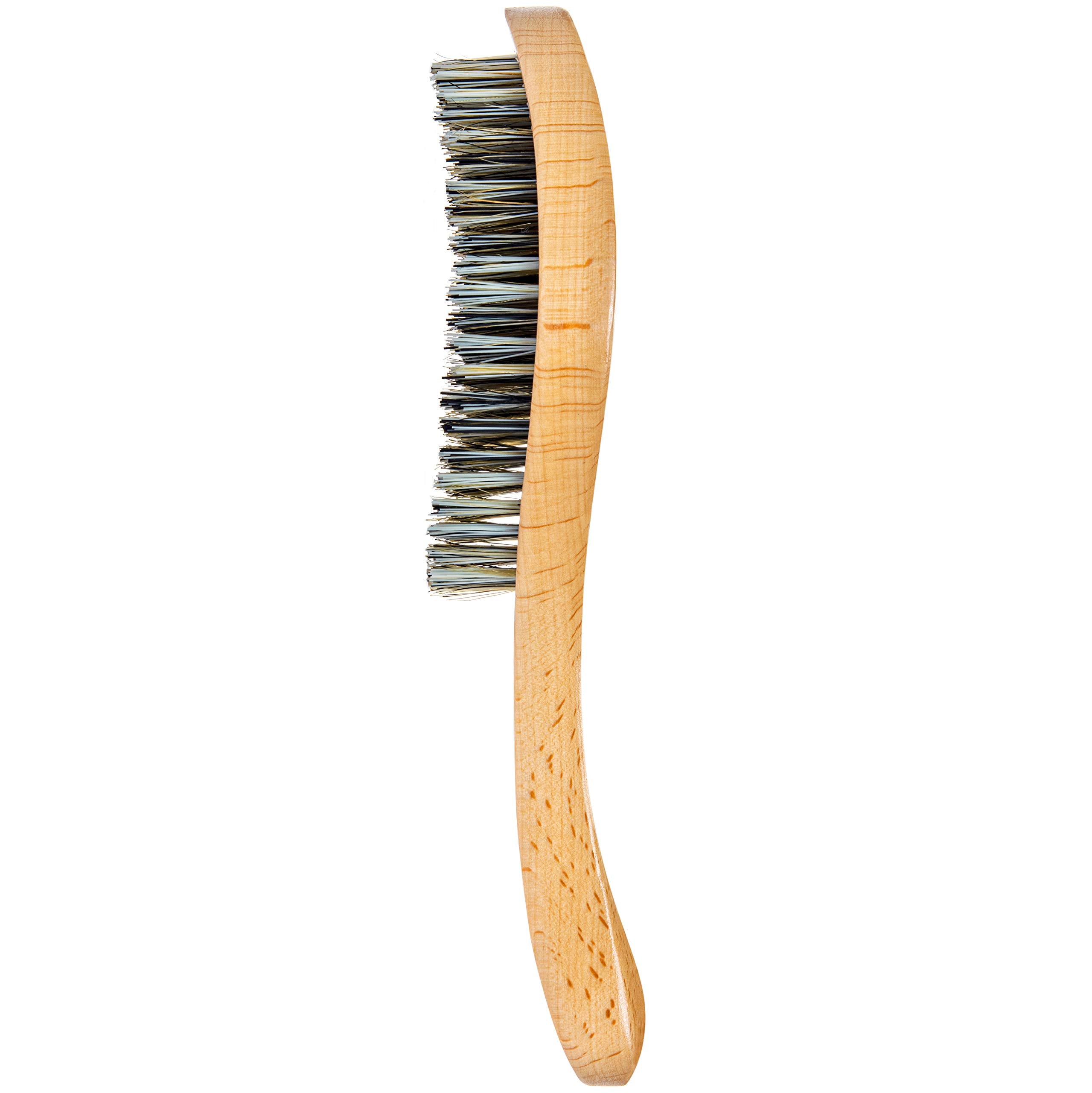 Grannaturals Extra Hard Wave Brush - Curved Boar & Extra Hard Nylon Bristle Hair Brush For 360 Waves