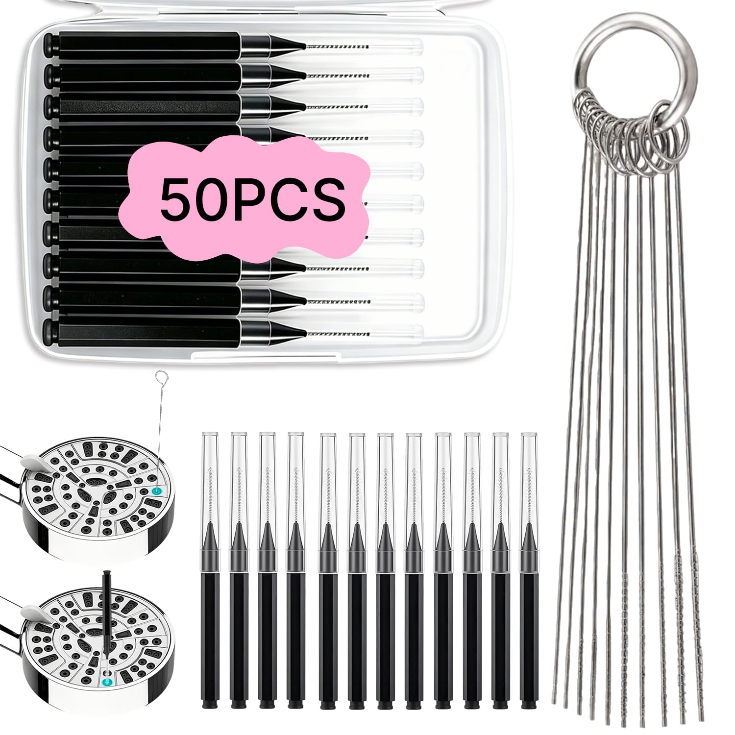 Shower Head Cleaner Tool, Shower Head Cleaning Brushes Small Hole, Shower Head Cleaner Picks AntiClogging Nozzle Little Gaps wi