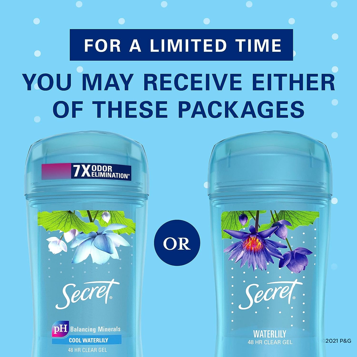 Secret Fresh Antiperspirant Deodorant for Women, 72hr Odor Protection, Waterlily Scent, 2.6 oz (Pack of 3)
