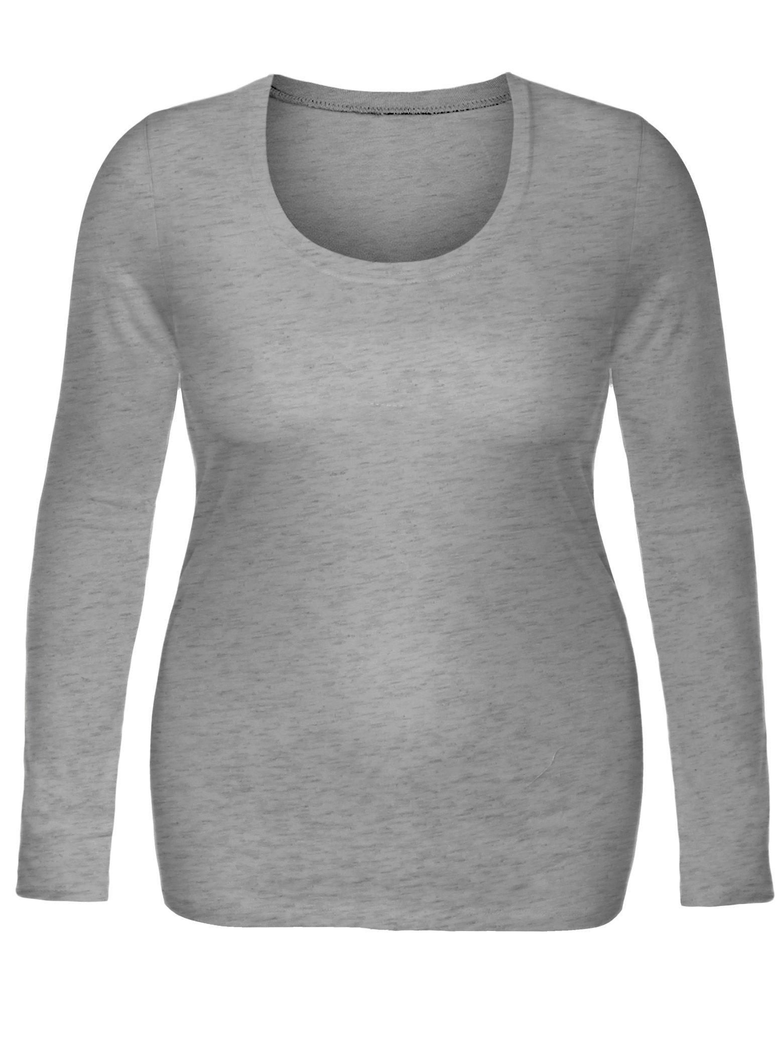 Emmalise Womens Junior and Plus Size Basic Scoop Neck Tshirt Long Sleeve Tee, 1xl, 3Pk White, Hgray, green Teal