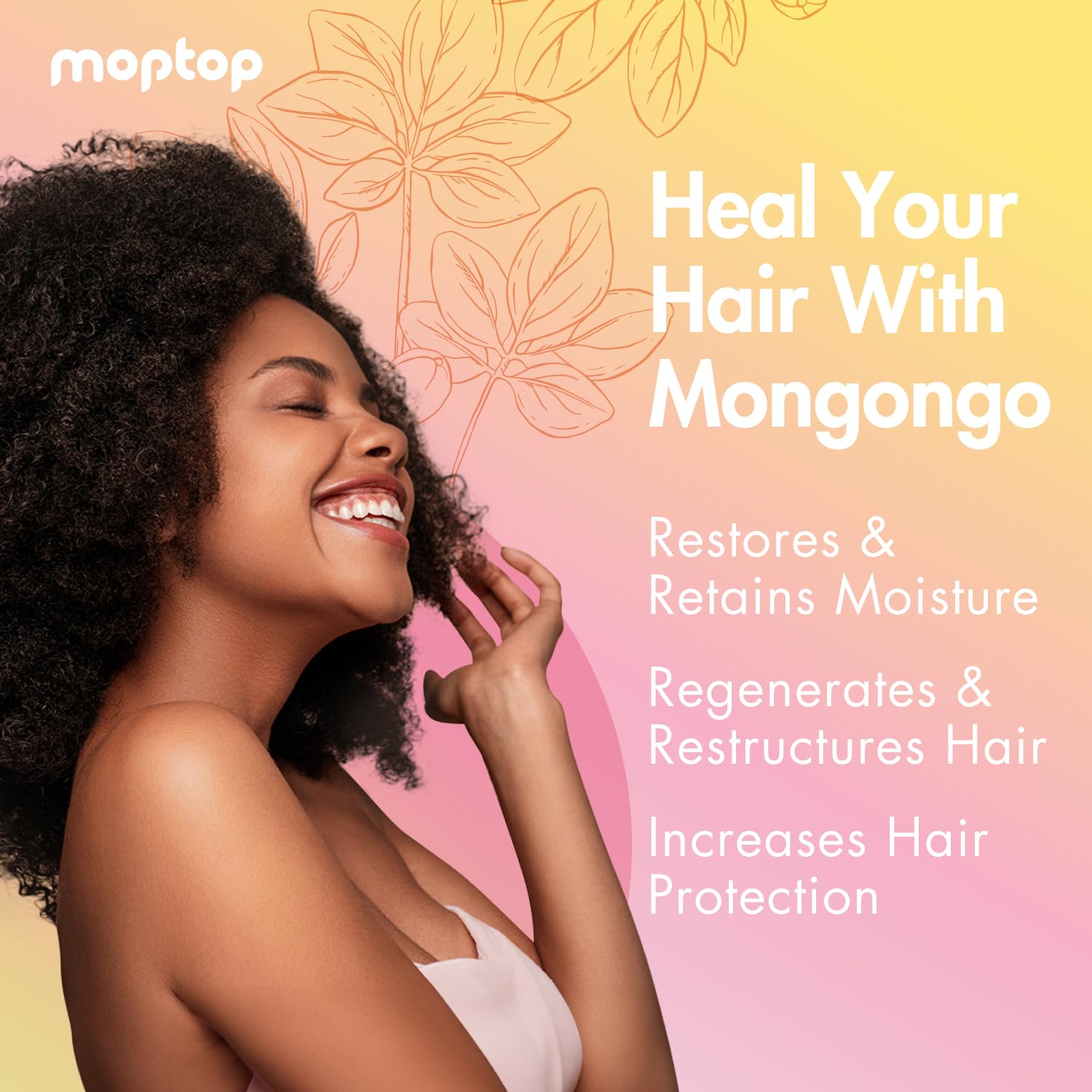 MopTop Mongongo Oil, Reduces Frizz, Remedies Flaky & Crunchy Hair, Soothes Dry Scalp, Hydrates, Nourishes, Finishing Elixir, Par