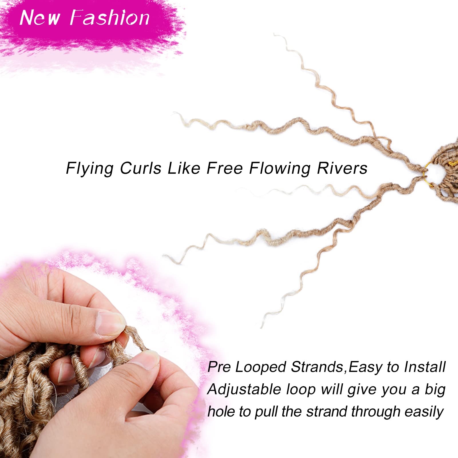 Goddess Locs Crochet Hair 10 Inch 7 Packs Ombre Blonde Boho Faux Locs Crochet Hair for Black Women Pre Looped Crochet Locs with