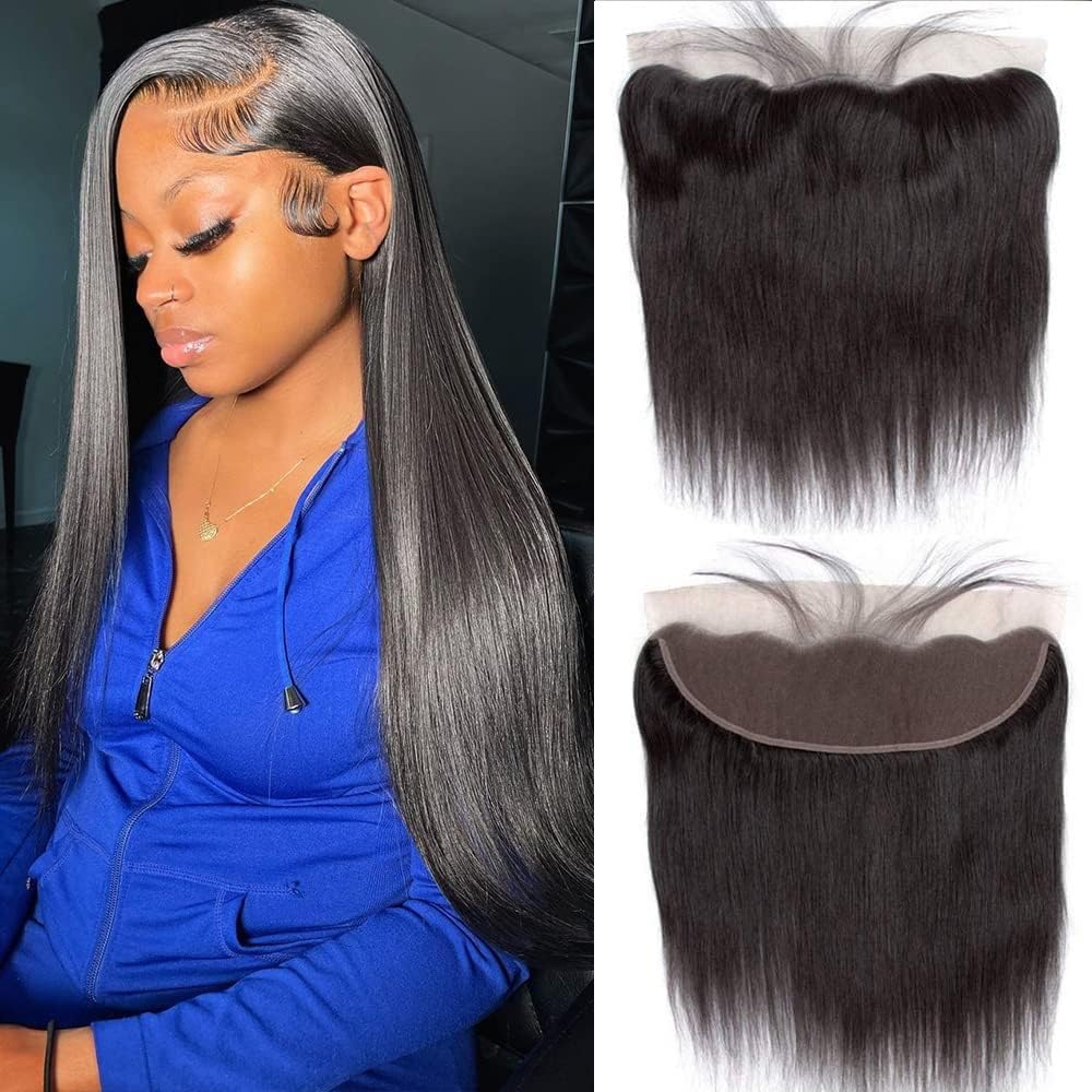 13x4 Lace Frontal Closure Ear to Ear Free Part Full Lace Frontal 10 Inch Brazilian Straight Frontal Closure Virgin Human Hair Fr