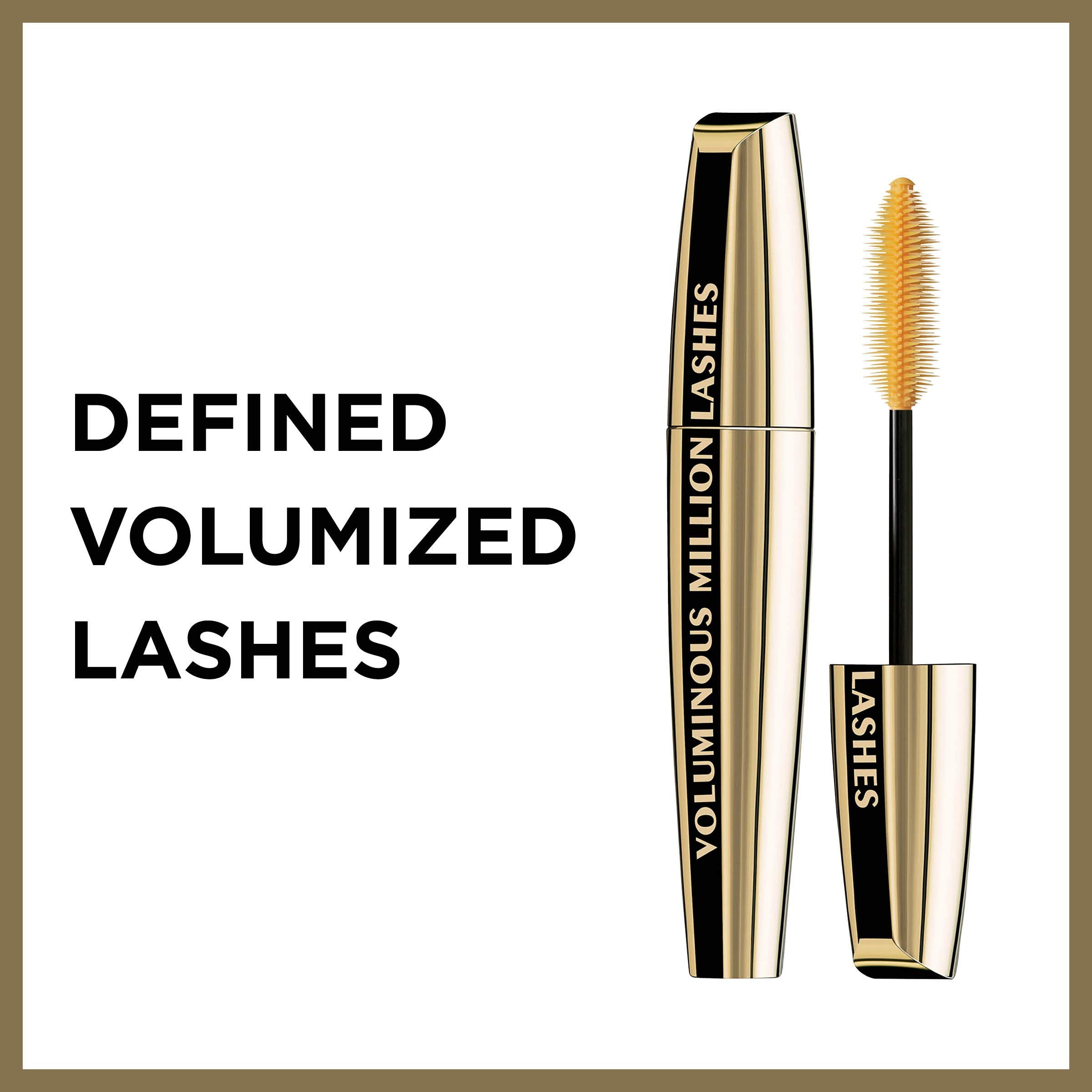 LOreal Paris Makeup Voluminous Million Lashes Mascara, Volumizing Collagen Infused Eye Makeup, Amplifying Mascara Brush, Washabl