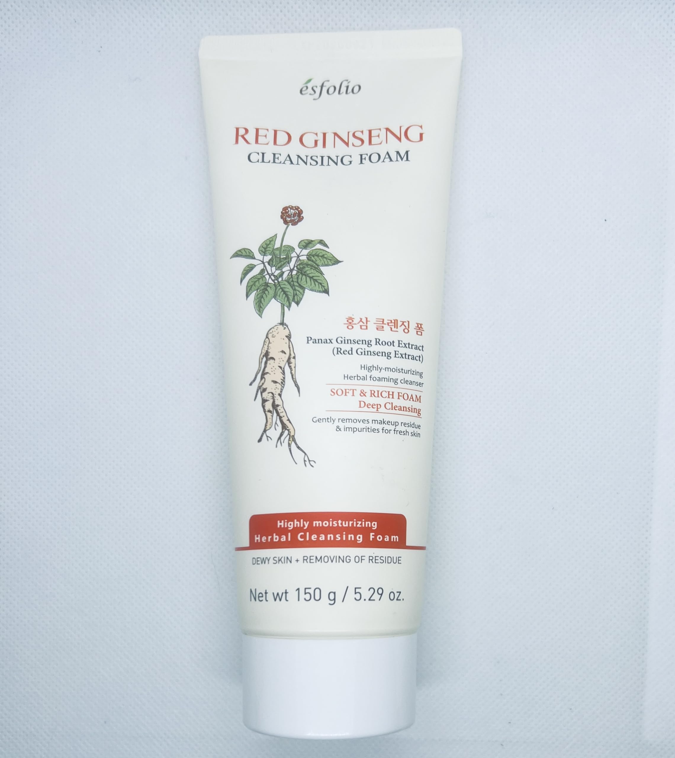 esfolio Red Ginseng Cleansing Foam, 5.29 Fl Oz (Pack of 1)