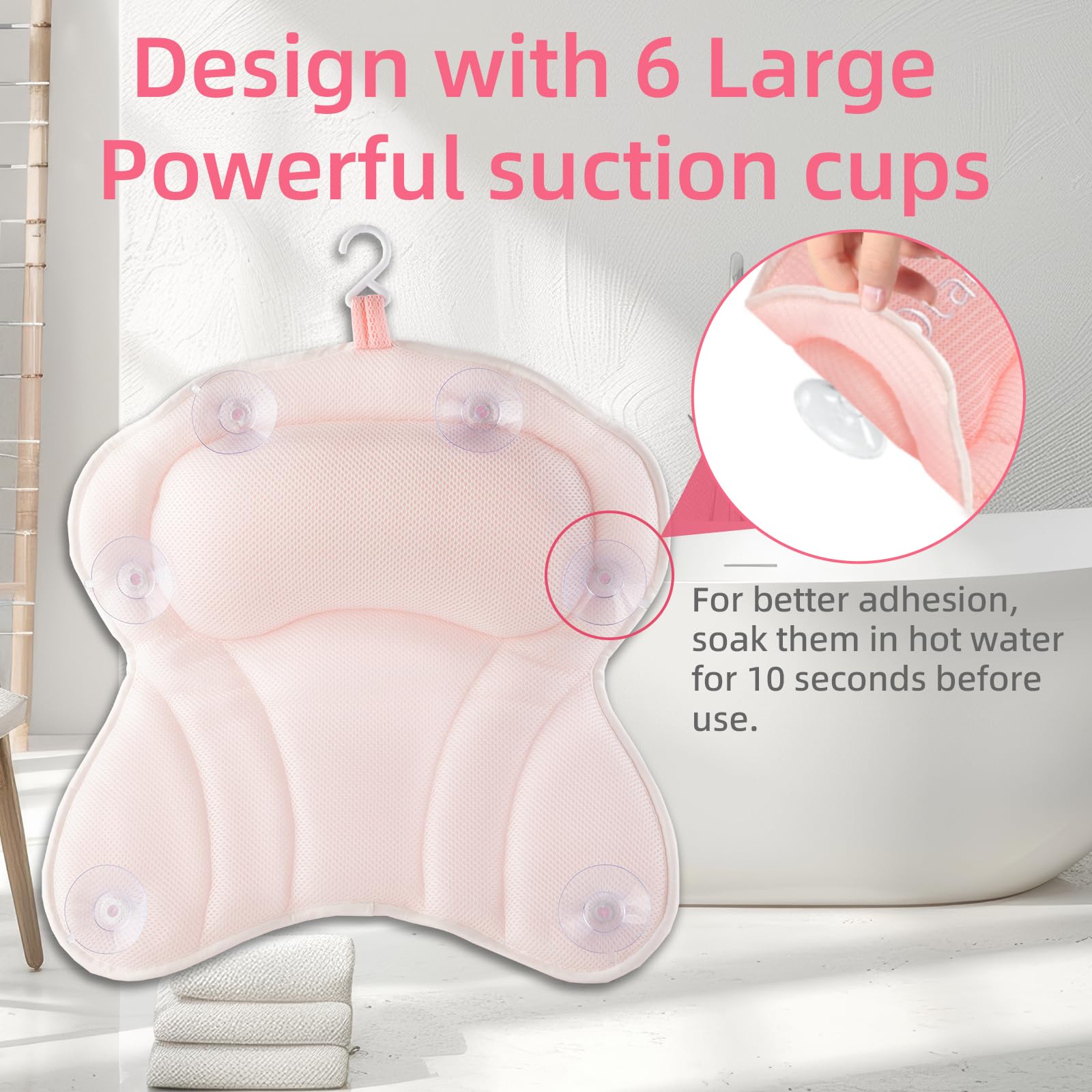 Olaemuo Bath Pillows For Tub, Bath Pillow Luxury Bathtub Pillow, Comfy Bath Tub Pillow For Bathtub For Head And Neck, Bathtub Ne
