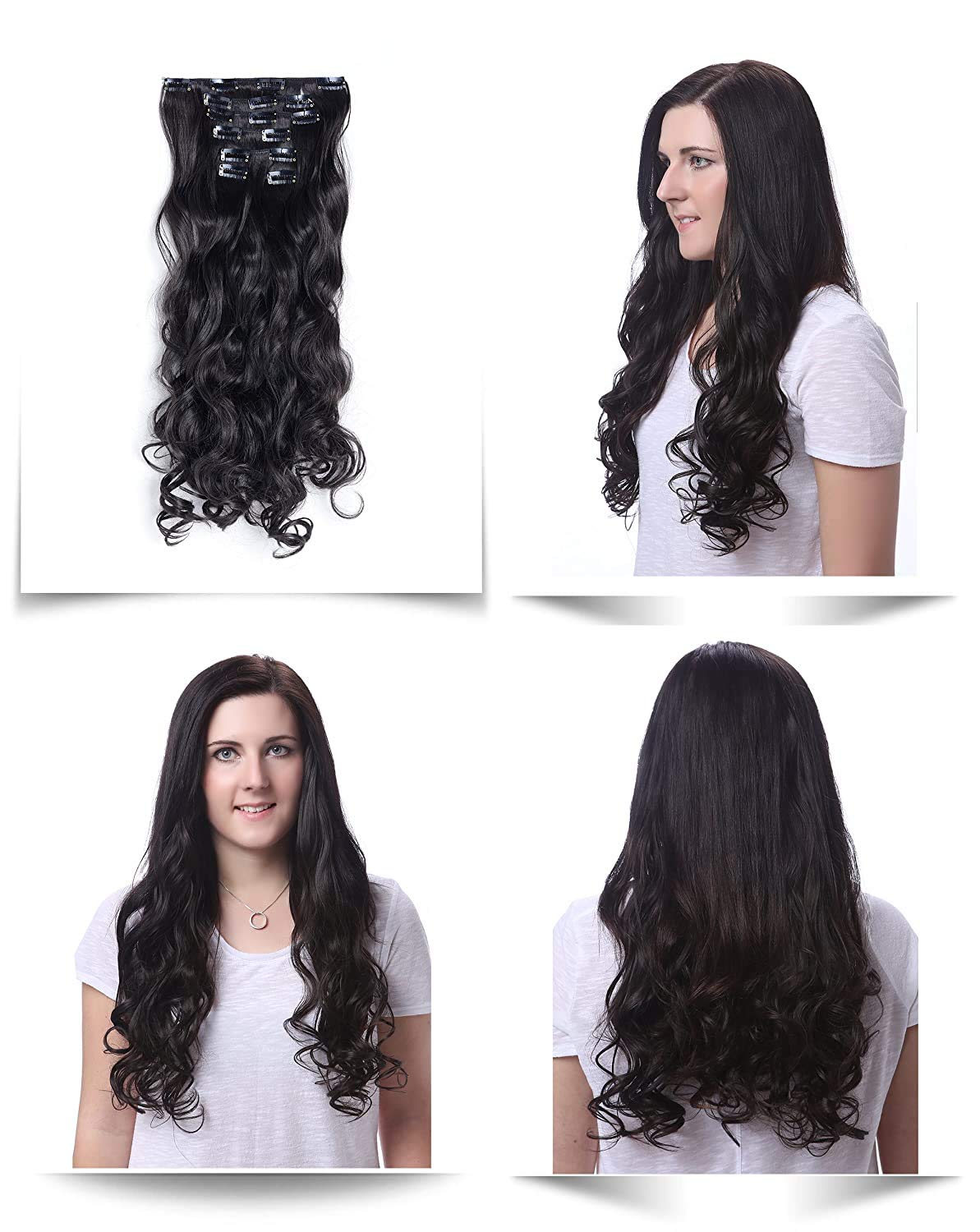 Onedor 20'' Curly Full Head Clip In Synthetic Hair Extensions 7Pcs 140G (18H22)
