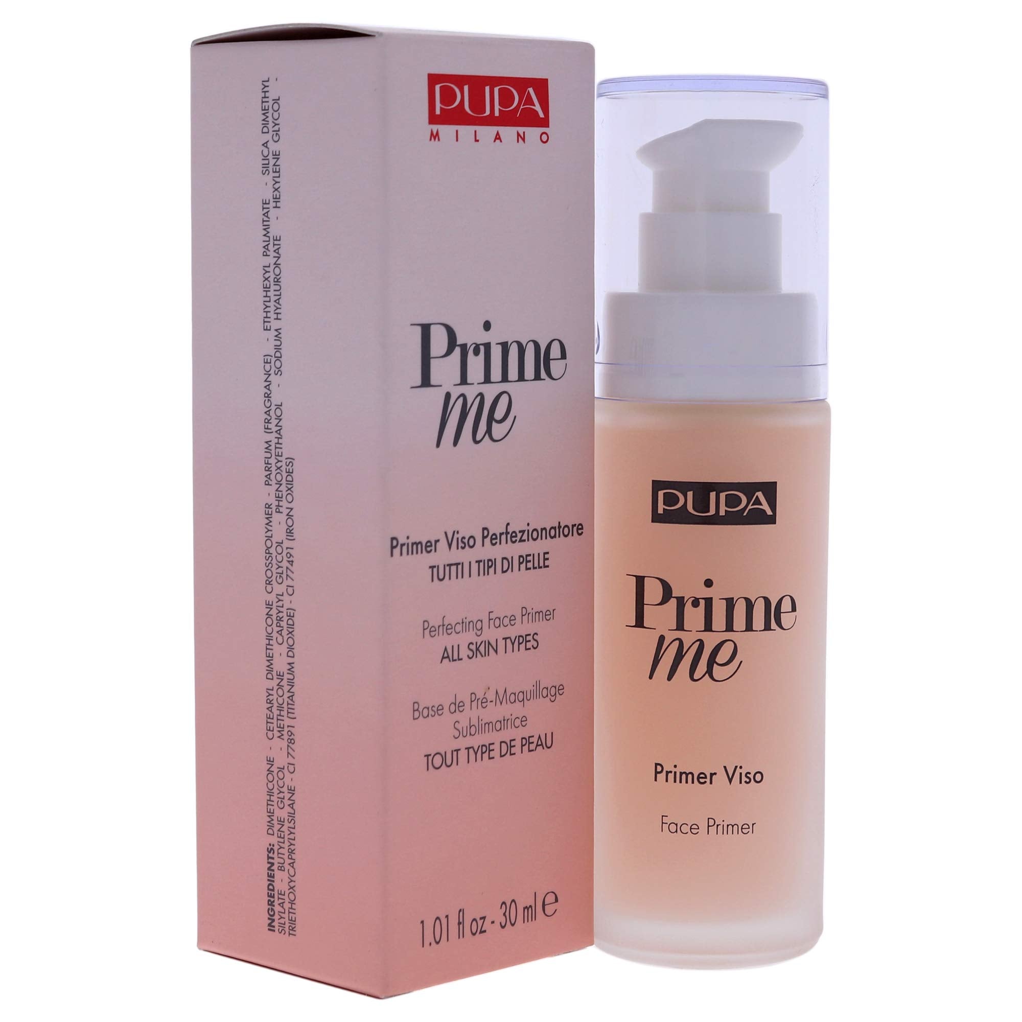 Pupa Milano Prime Me Perfecting Face Primer - Pre Make-Up Face Base - Visibly Minimises Expression Lines, Pores And Imperfection