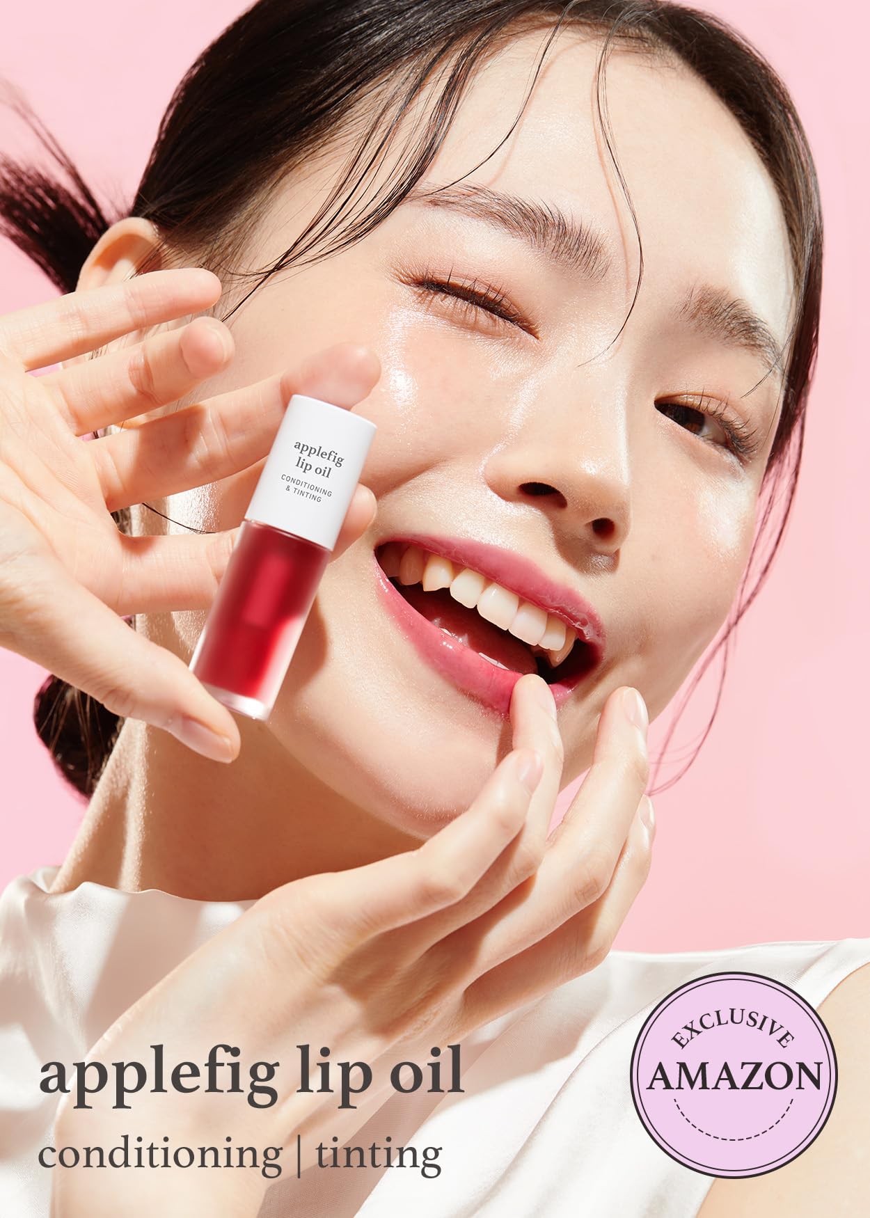 Nooni Korean Lip Oil - Applefig | Lip Stain, Gift, Long-Lasting, Moisturizing, Plumping, Revitalizing For Dry Lips, Waterproof,