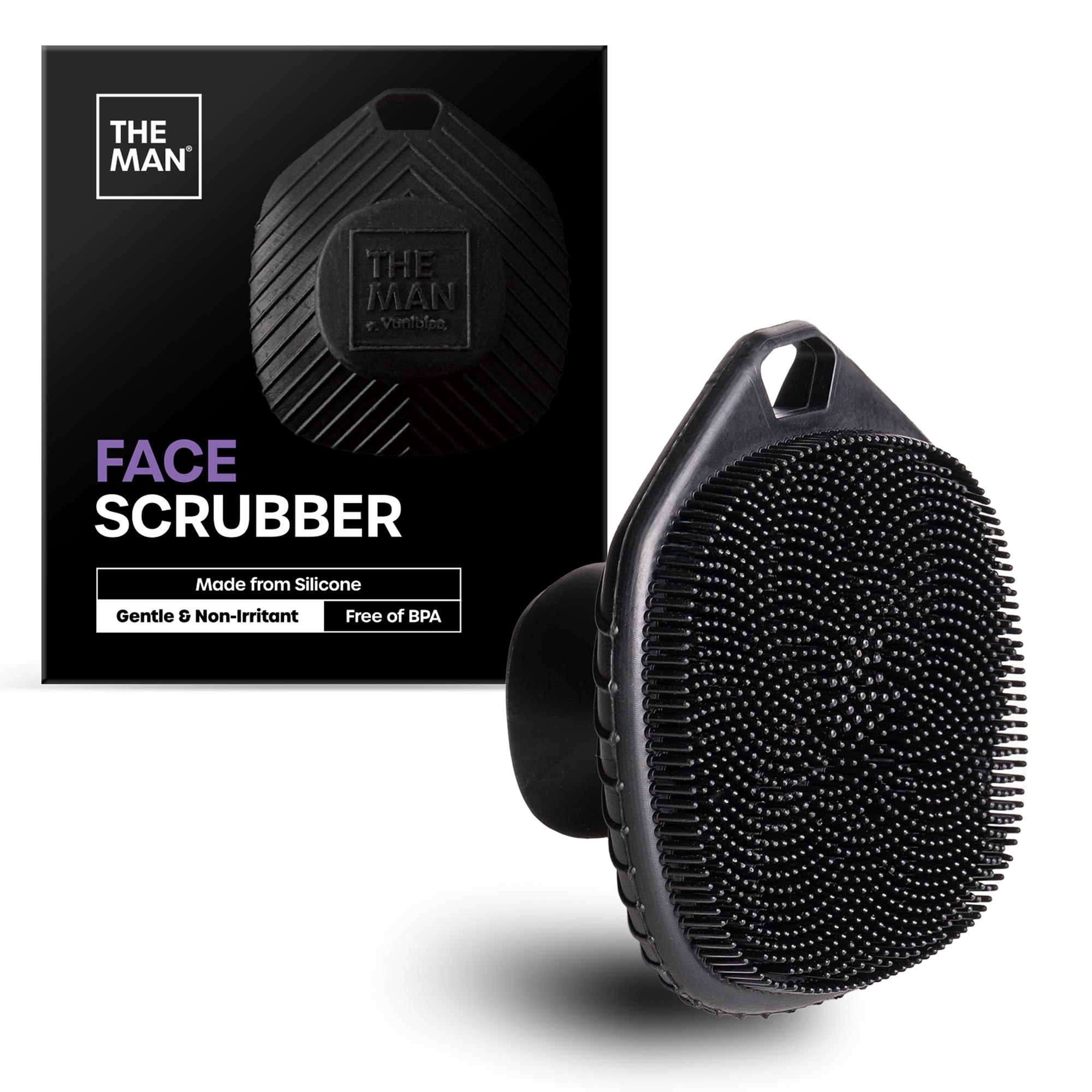 The Man Face Scrubber - Silicone Face Scrubber For Men, Gentle Exfoliating Face Massager, Flex Face Brush For Men, Removes Dead