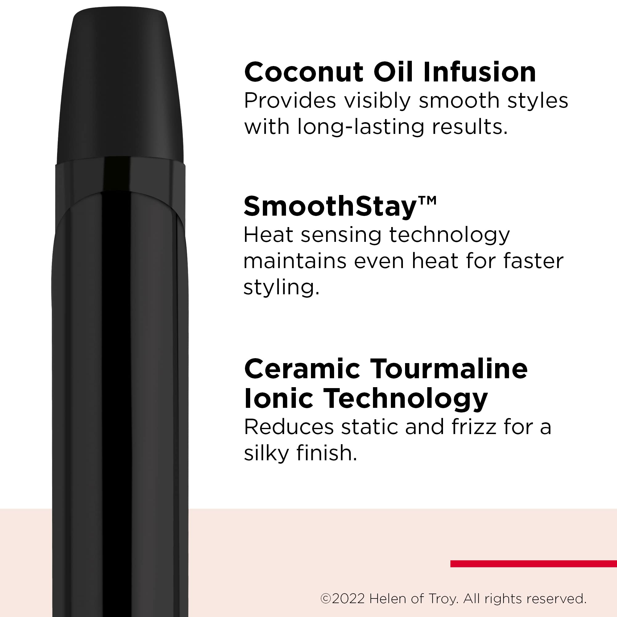 Revlon Smoothstay Coconut Oil-Infused Curling Iron | For Shiny, Smooth Curls (1 In)