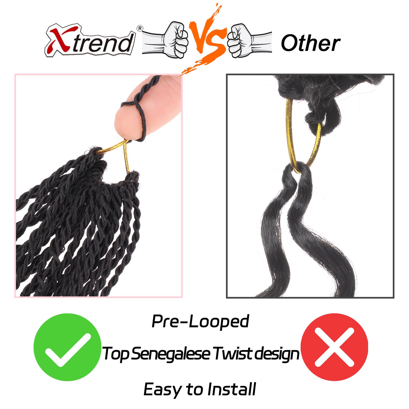 Xtrend Pre Looped Brazilian Micro Kinky Curly Crochet Hair 24 Inch 8 Packs Ombre Brown Yaki Kinky Curly Water Wave Crochet Hair