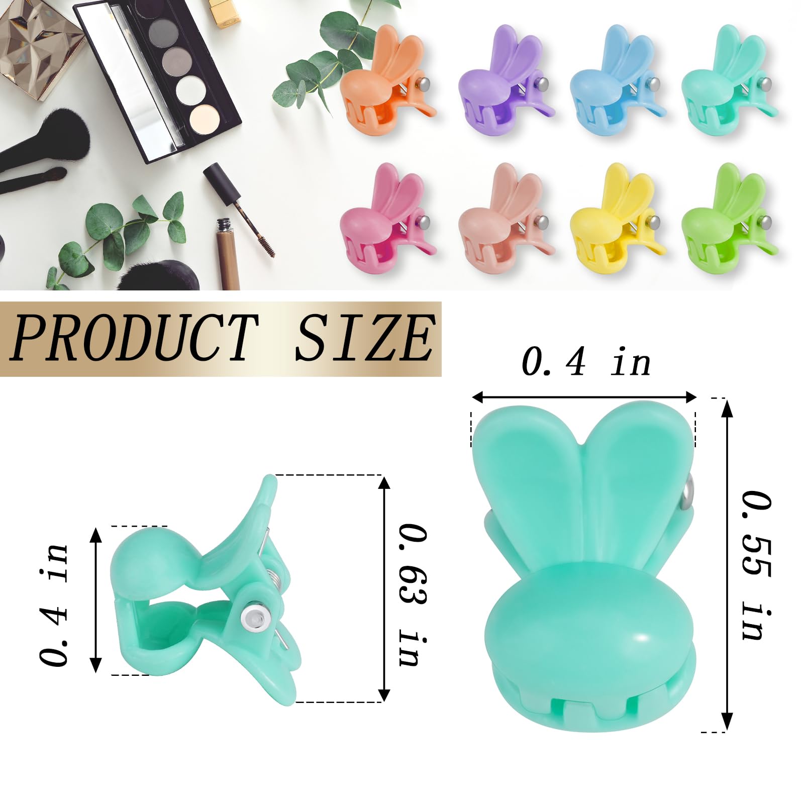 Kanprincess 60Pcs Mini Claw Clips Small Hair Clips With Fancy Box Rabbit Claw Clips For Hair Cute Small Claw Clips For Women And