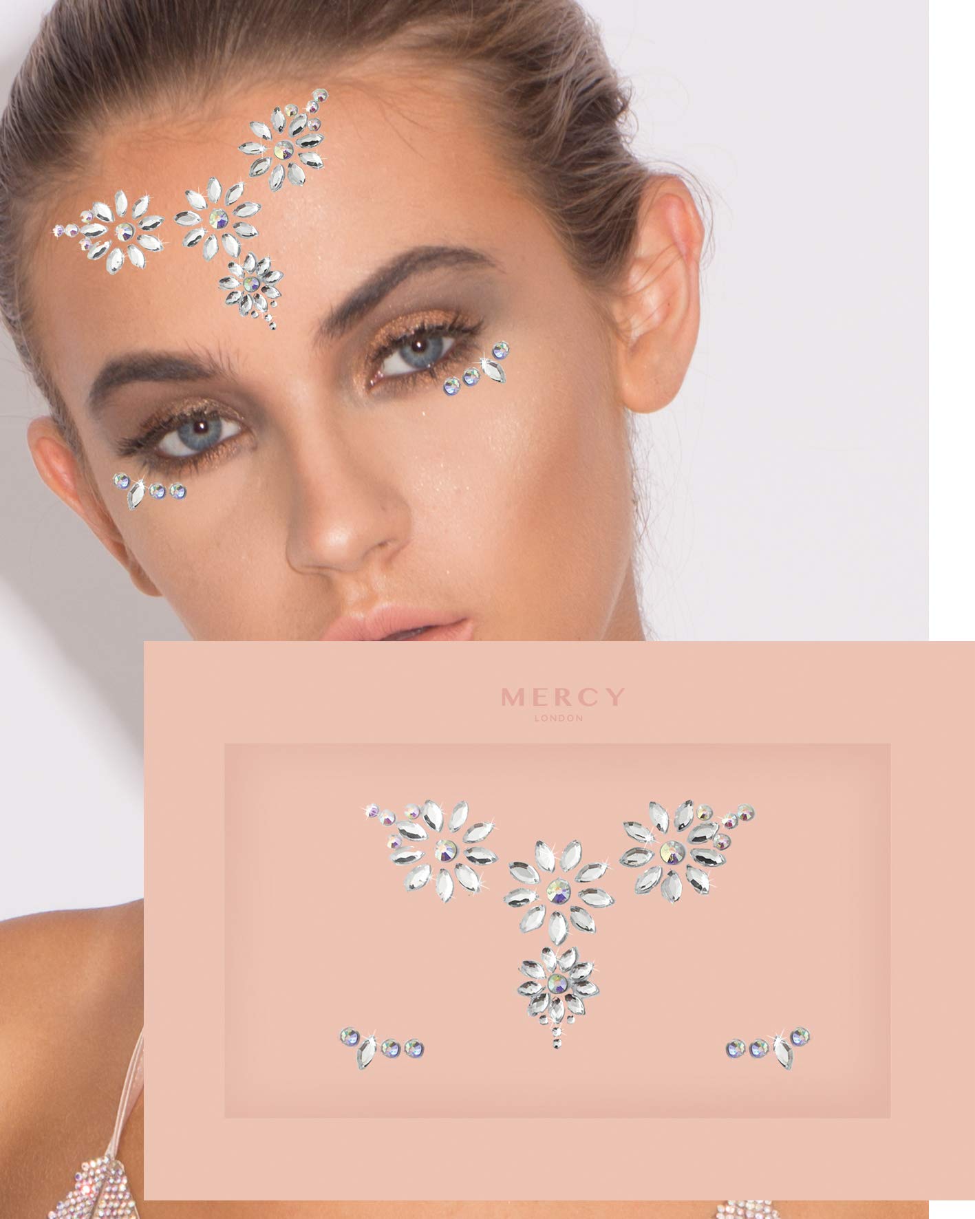 Flower Chain Face Jewel ? Mercy London Face Gems Jewels All In One Festival Headpiece Stick On