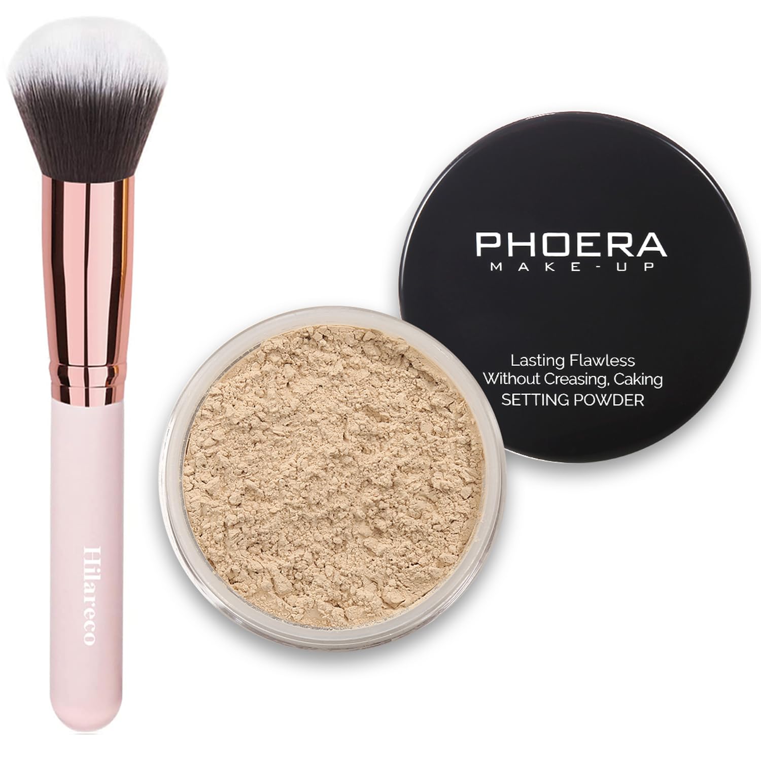 PHOERA Foundation Face Powder, Soft Focus Setting Powder, Silky Powder For Creating Without Shine, Smooths Pores & Lines, Up to 