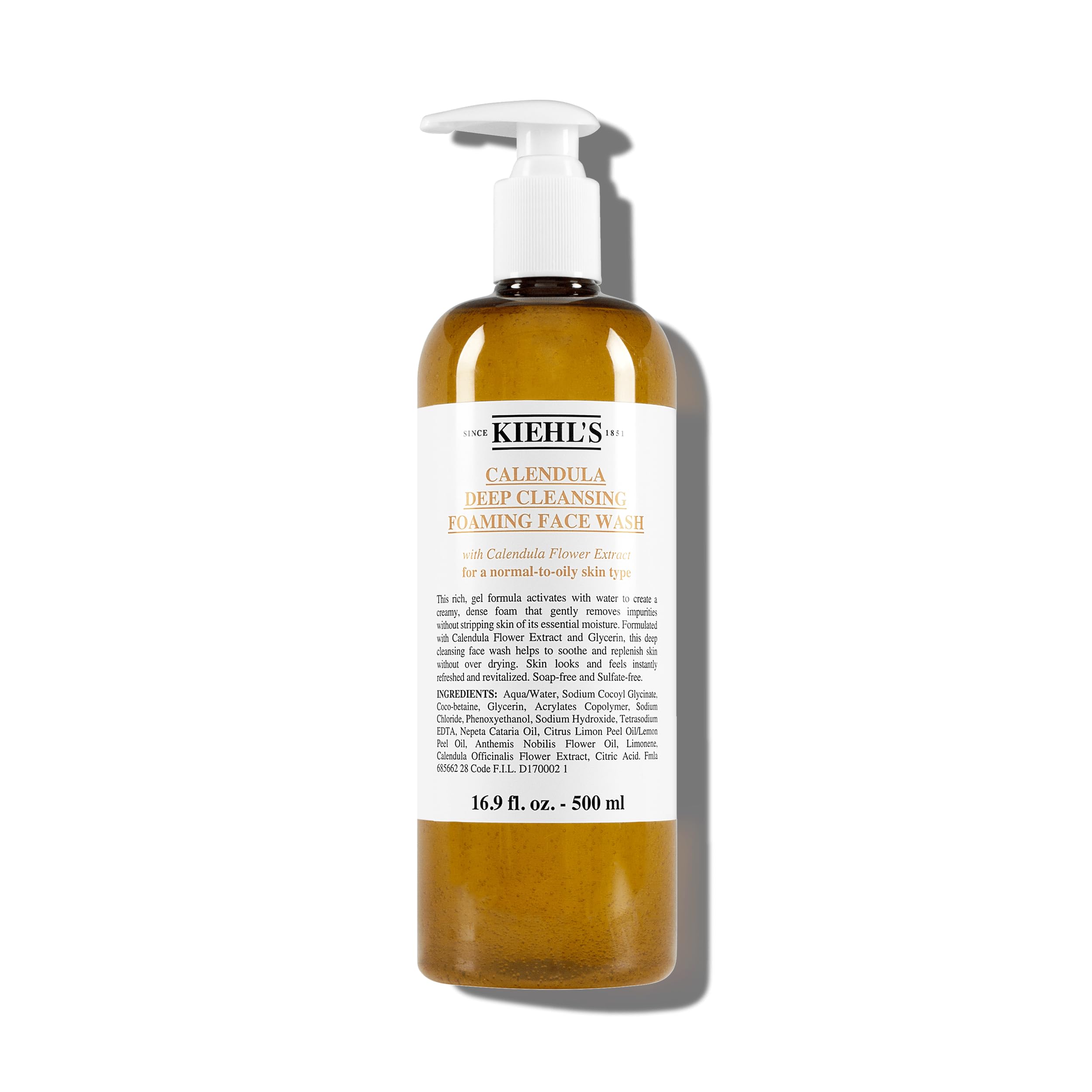 Kiehl's Calendula Deep Cleansing Face Wash, Balances Skin While Gently Removing Impurities, Soothing and Refreshing, Boosts Mois