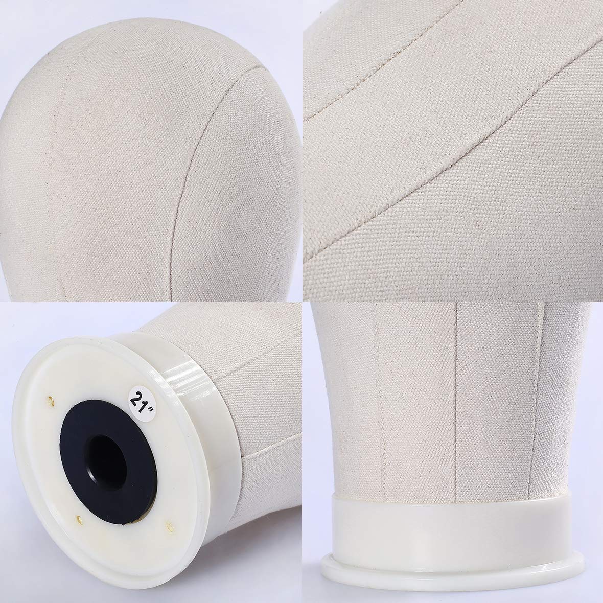 Xtrend 21''-24'' Poly Canvas Block Head For Making Head Weft/Wig/Hair Extension Making Display Styling Mannequin Head With Stand