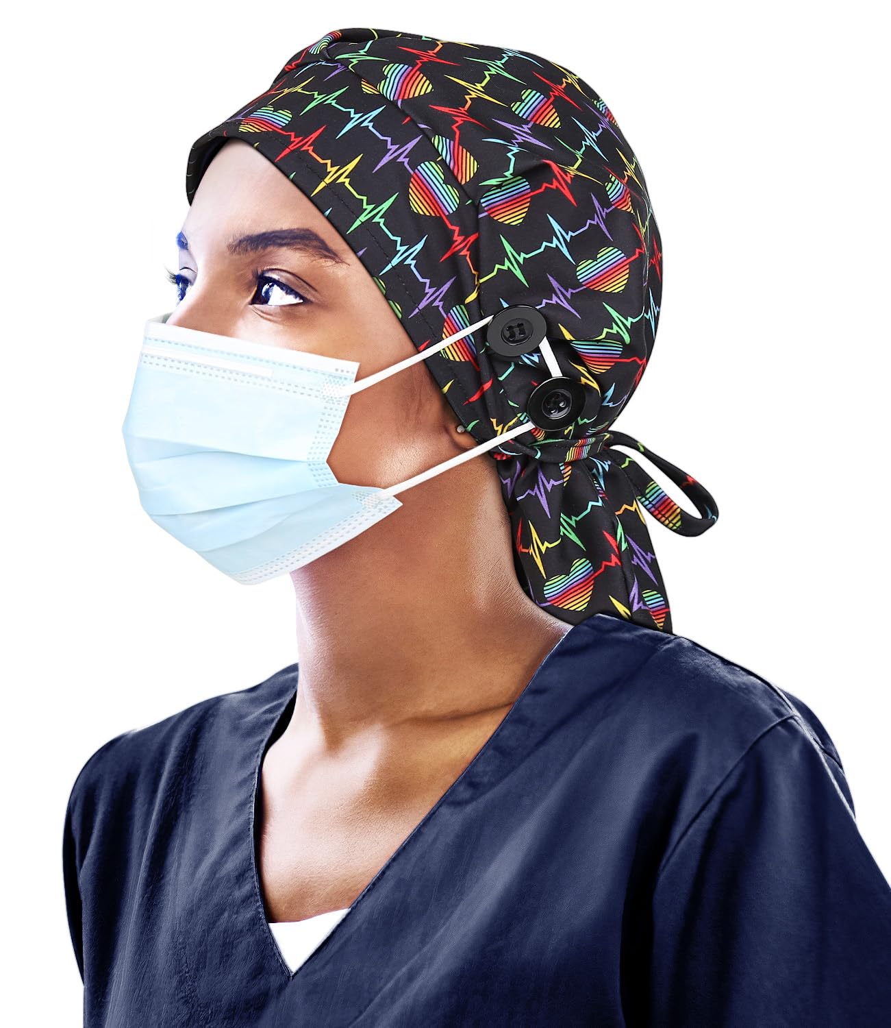 Extra Large Work Cap for Long Ponytail Hair Silk Satin Caps