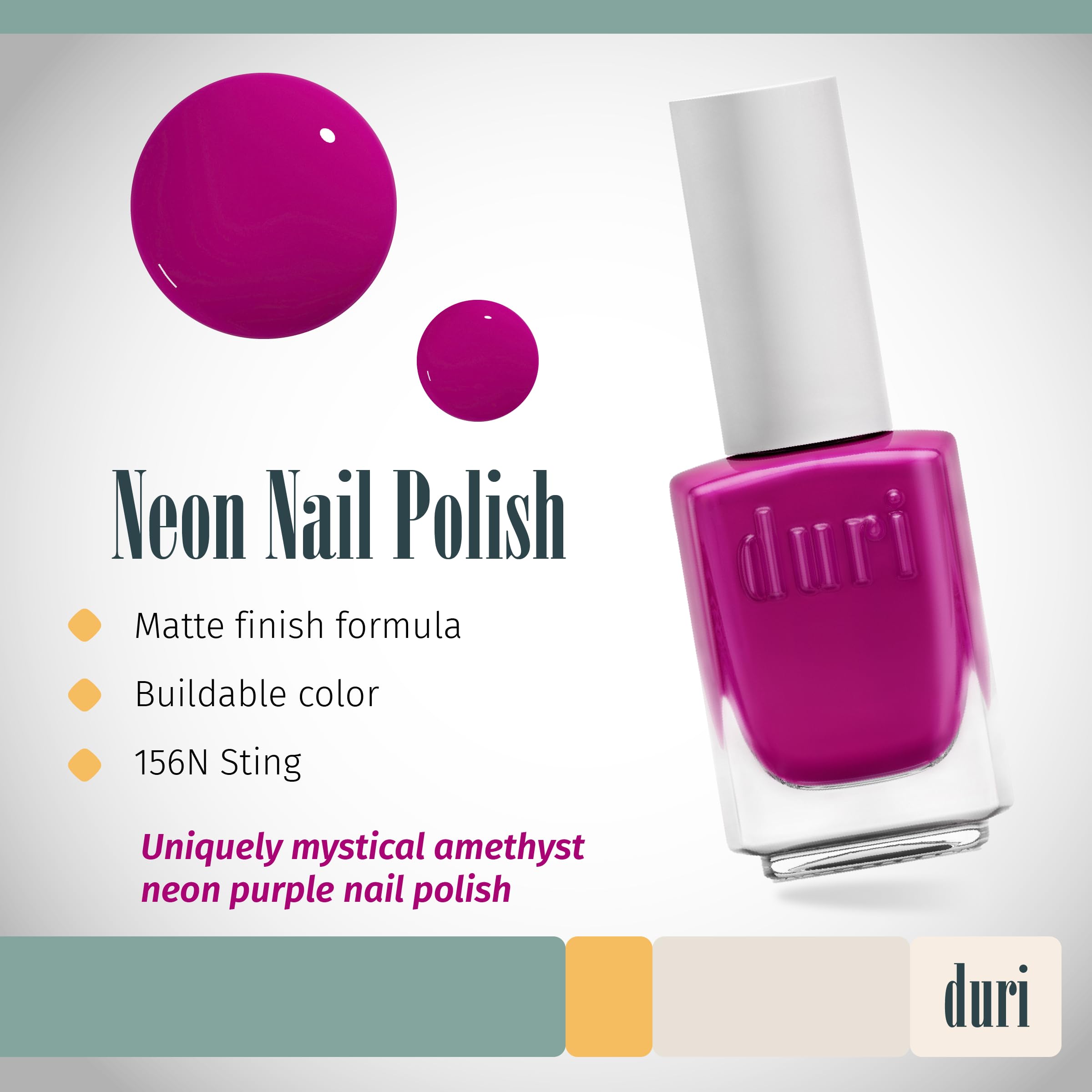 Duri 156N Sting - Neon Purple Nail Polish