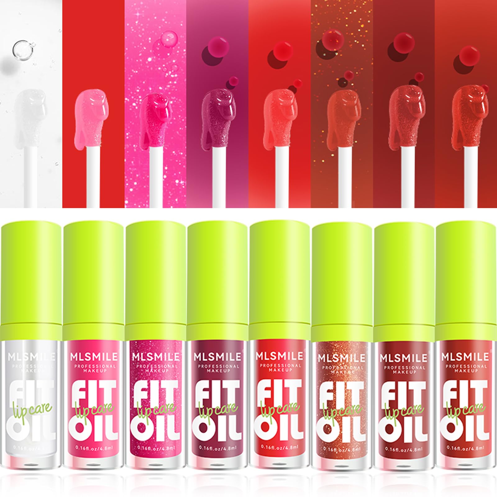 Mlsmile 4 Colors Lip Oil Lip Glaze Set, Tinted Gloss Lip Gloss Oil, Plumping Moisturizing And Nourishing Lips, Long Lasting Fres