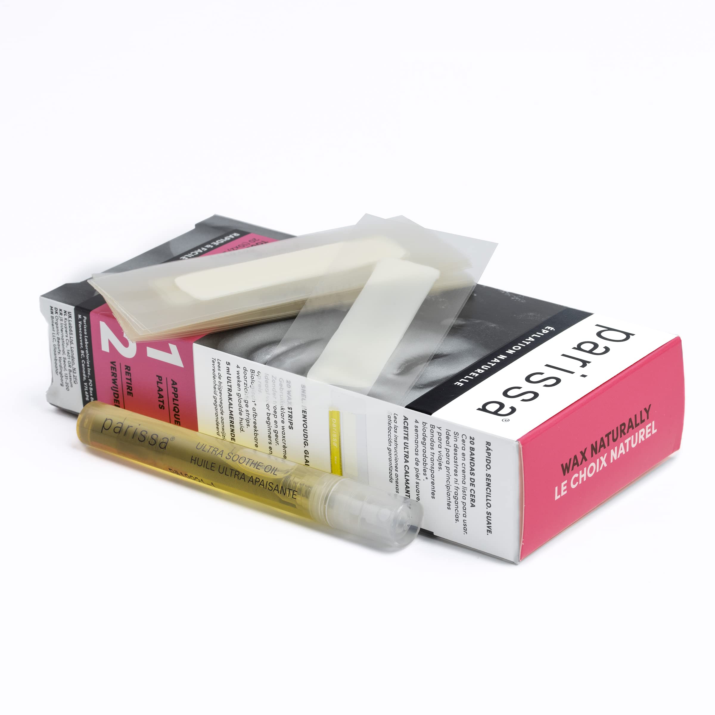 Parissa Face & Lips Wax Strips Kit for Facial Hair Removal, At-Home Waxing Kit with Ready-to-Use Small Wax Strips, 5ml Aftercare