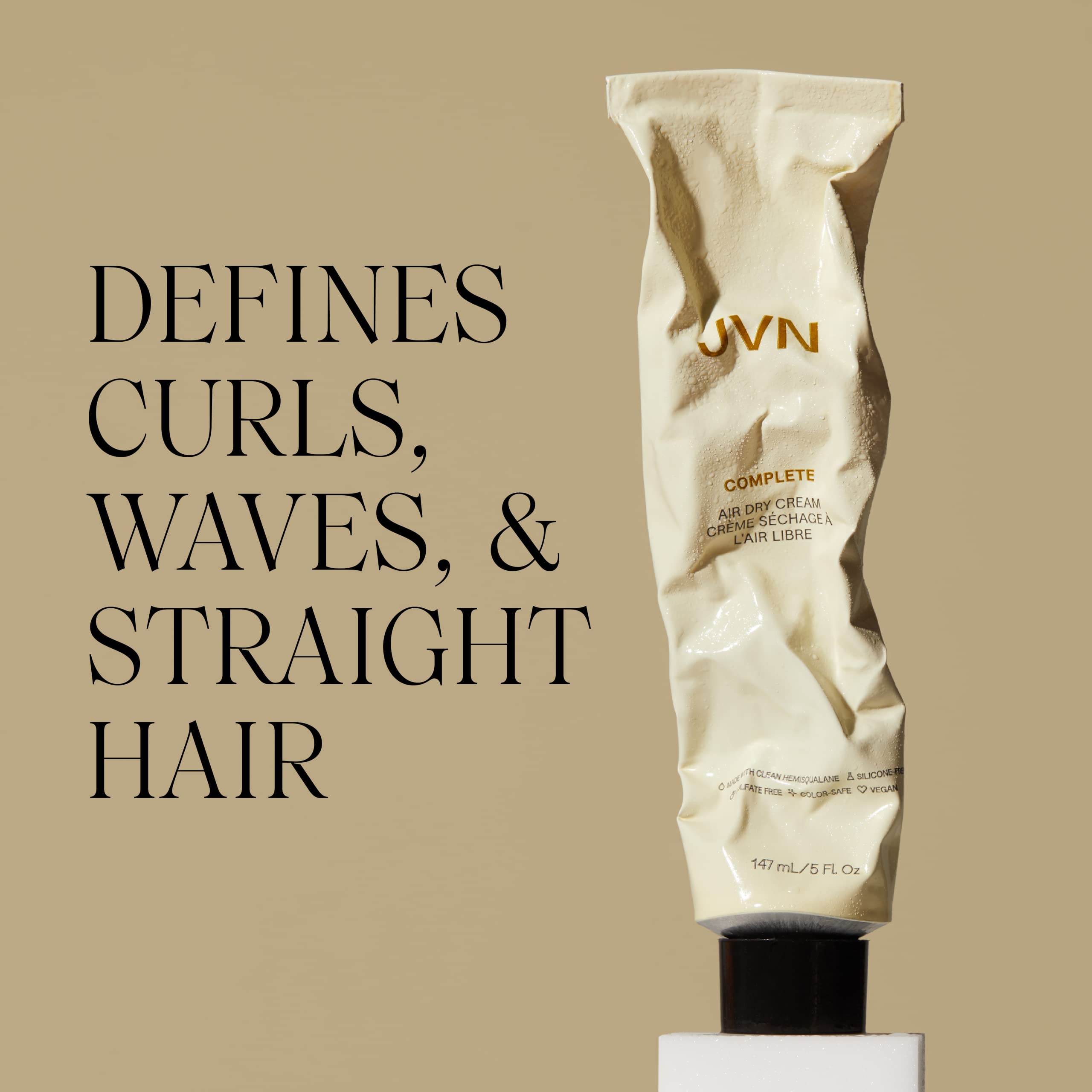 Jvn No Heat Air Dry Cream, Hair Styling Cream - 5 Fluid Ounces, Smoothens And Defines Hair, Sulfate-Free, Curl Enhancing, Moistu