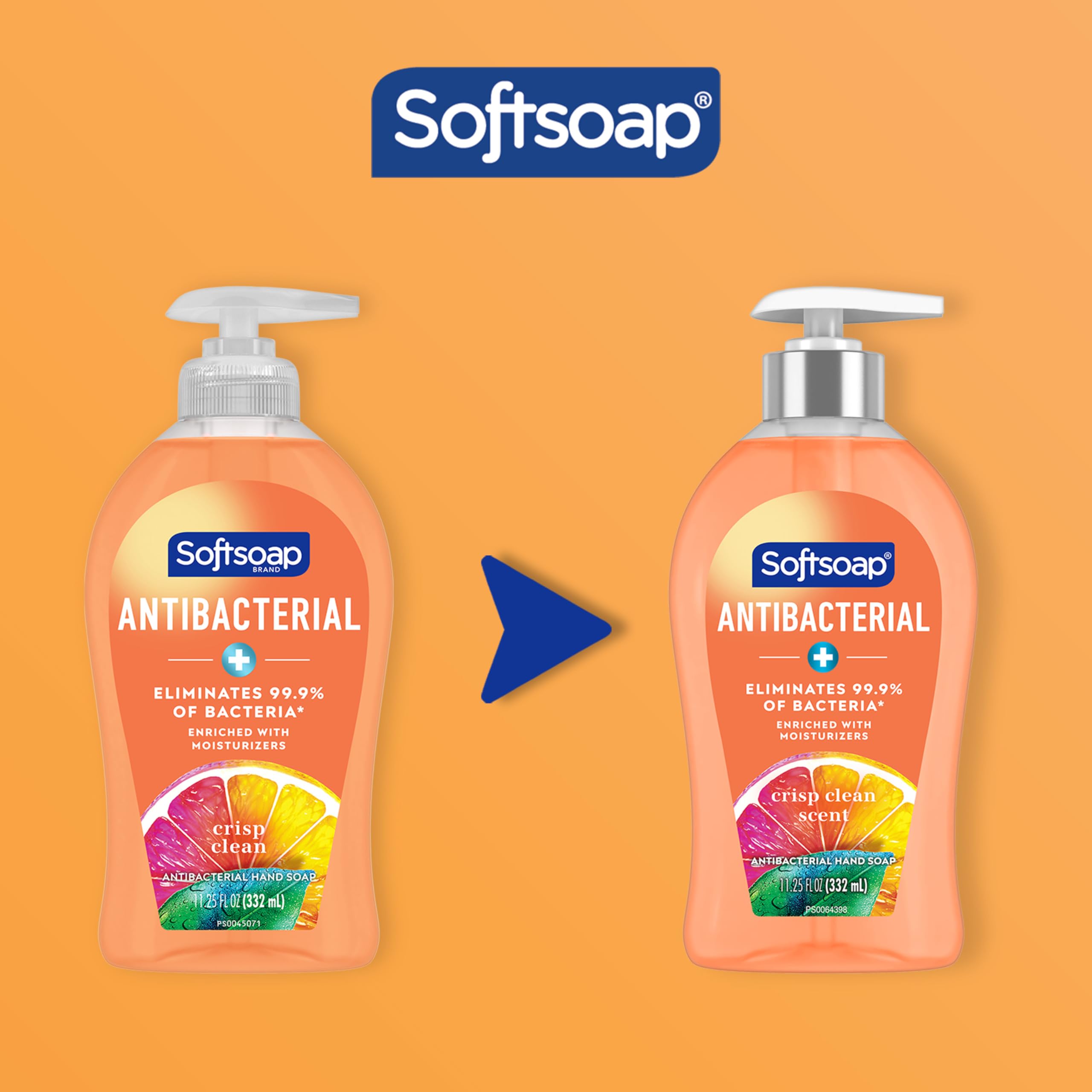 Softsoap Antibacterial Liquid Hand Soap, Crisp Clean Scent Hand Soap, 11.25 Ounce, 6 Pack