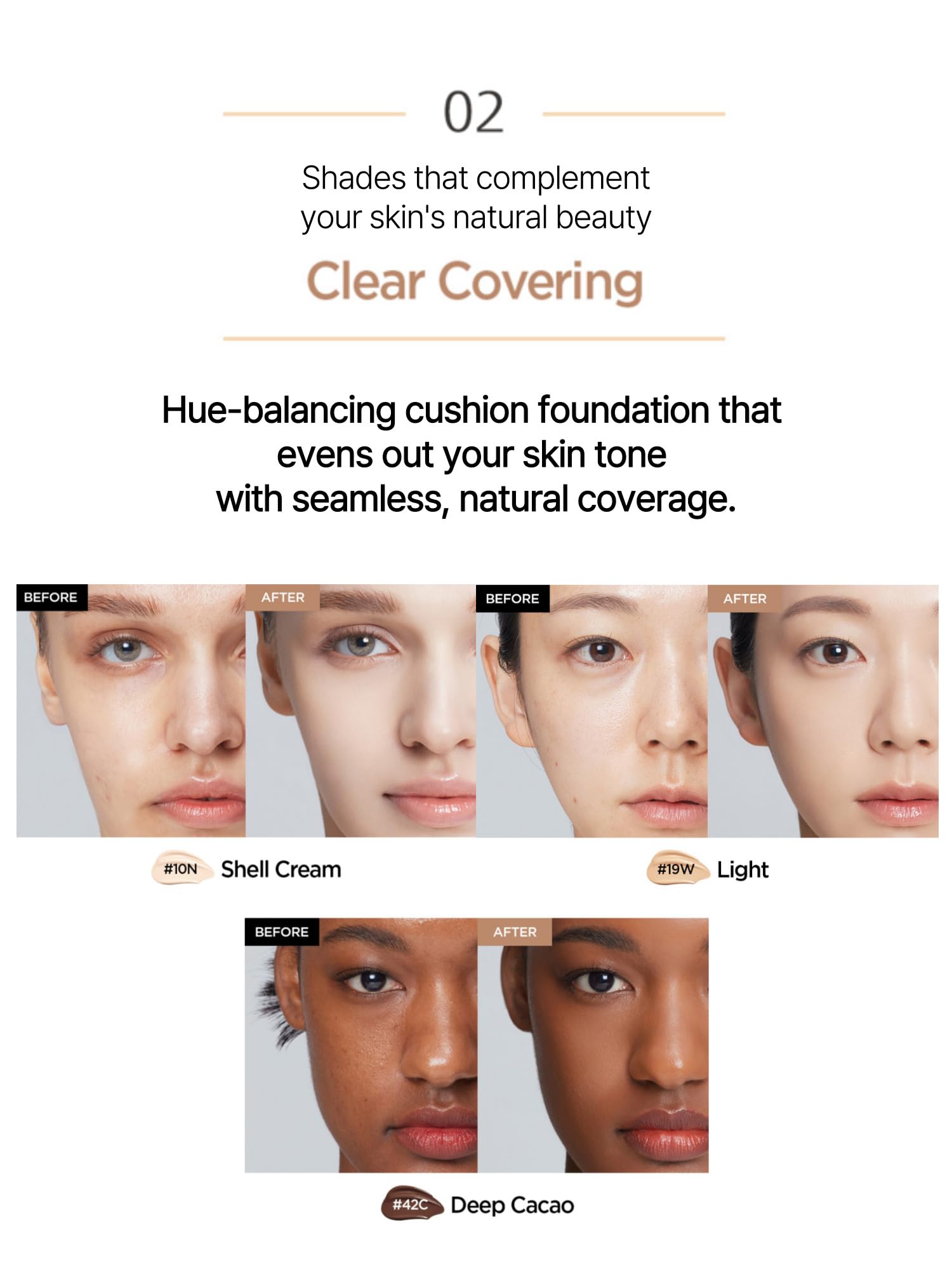 JUNG SAEM MOOL Essential Skin Nuder Cushion 19N N-Light 0.49 Fl Oz, No Refill, Natural Radiant Finish Cushion Foundation with Bu